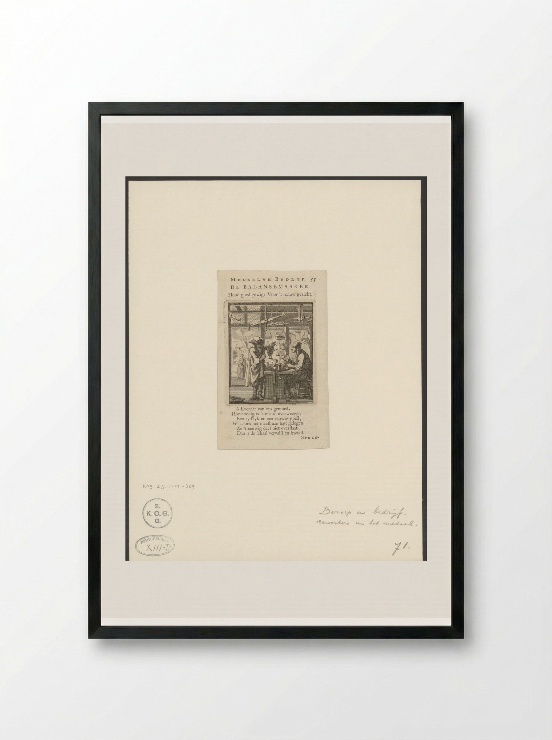 De Balansemaaker (The Balance Maker) - Cornelis van der Sys - Framed Print Black