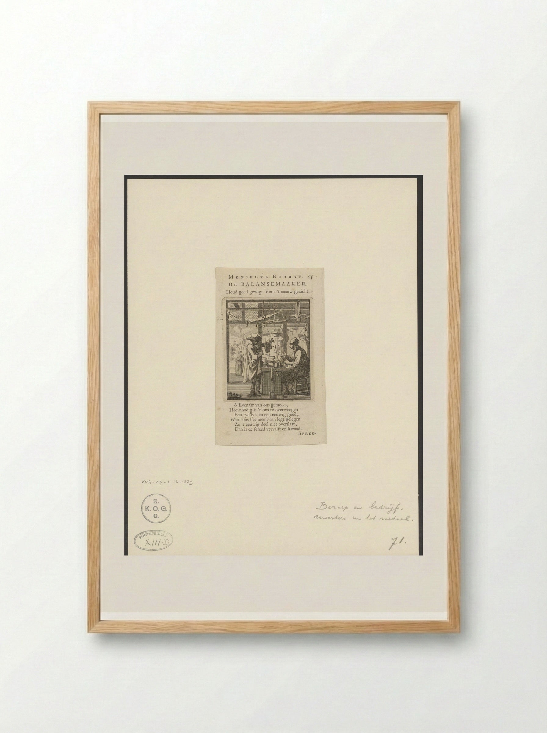 De Balansemaaker (The Balance Maker) - Cornelis van der Sys - Framed Print Wood