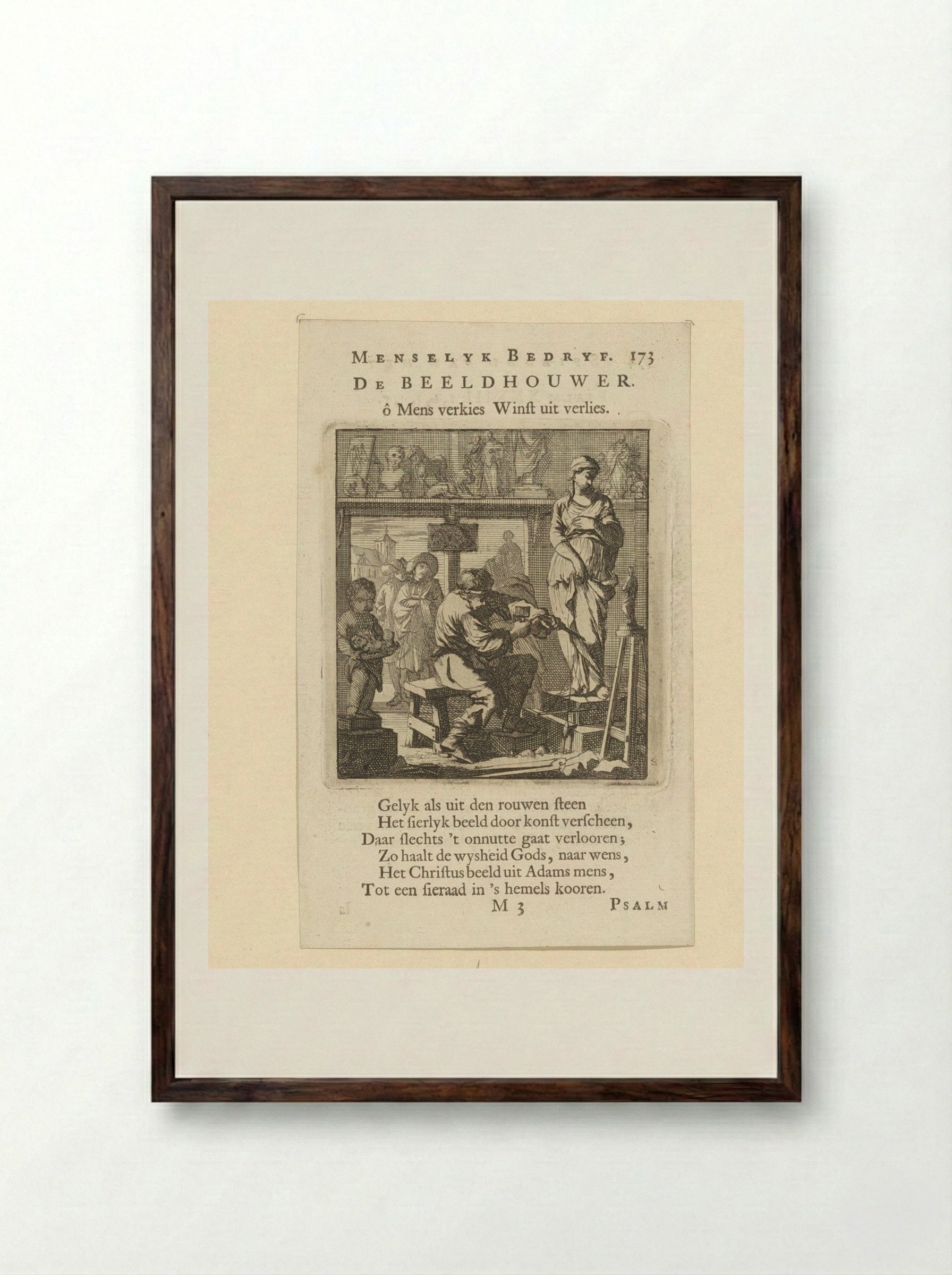 De Beeldhouwer - Cornelis van der Sys - Framed Print Dark Wood