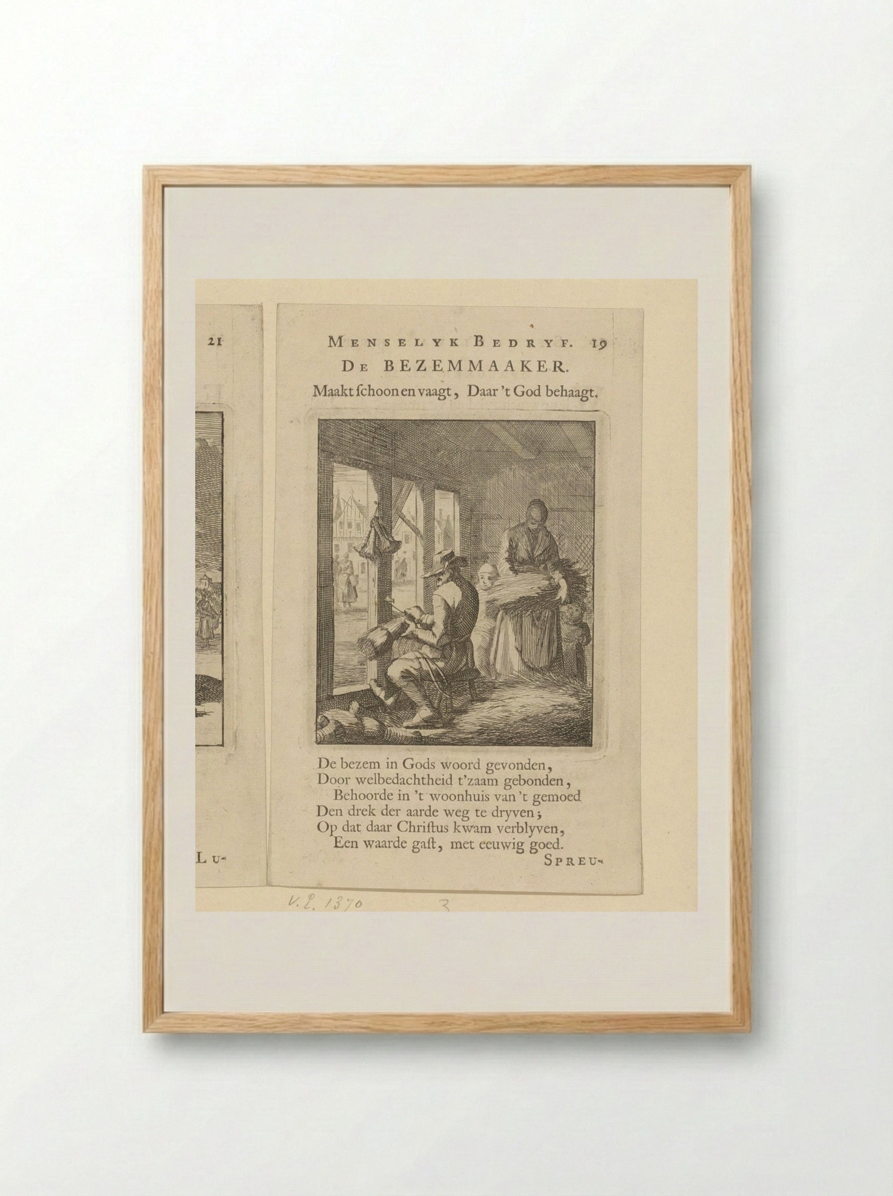 De Bezemmaaker - Cornelis van der Sys - Framed Print Wood