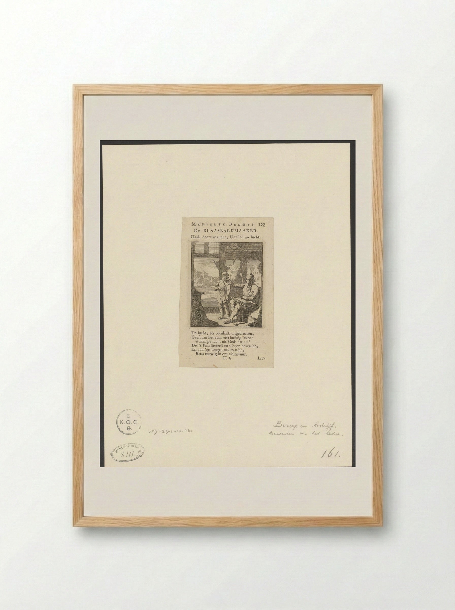 De Blaasbalkmaaker (The Bellows Maker) - Cornelis van der Sys - Framed Print Wood