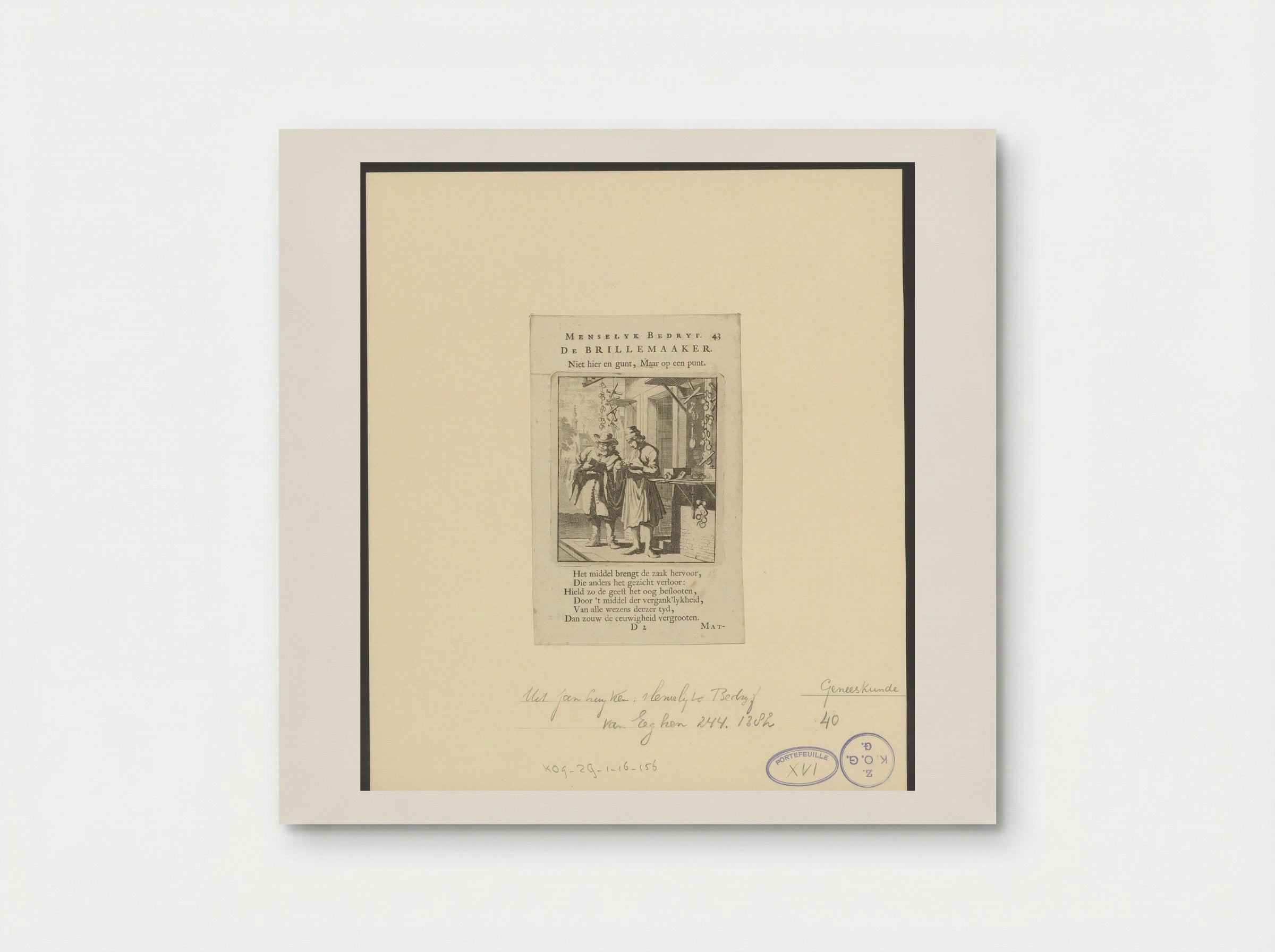 De Brillemaaker - Jan Luyken - Poster