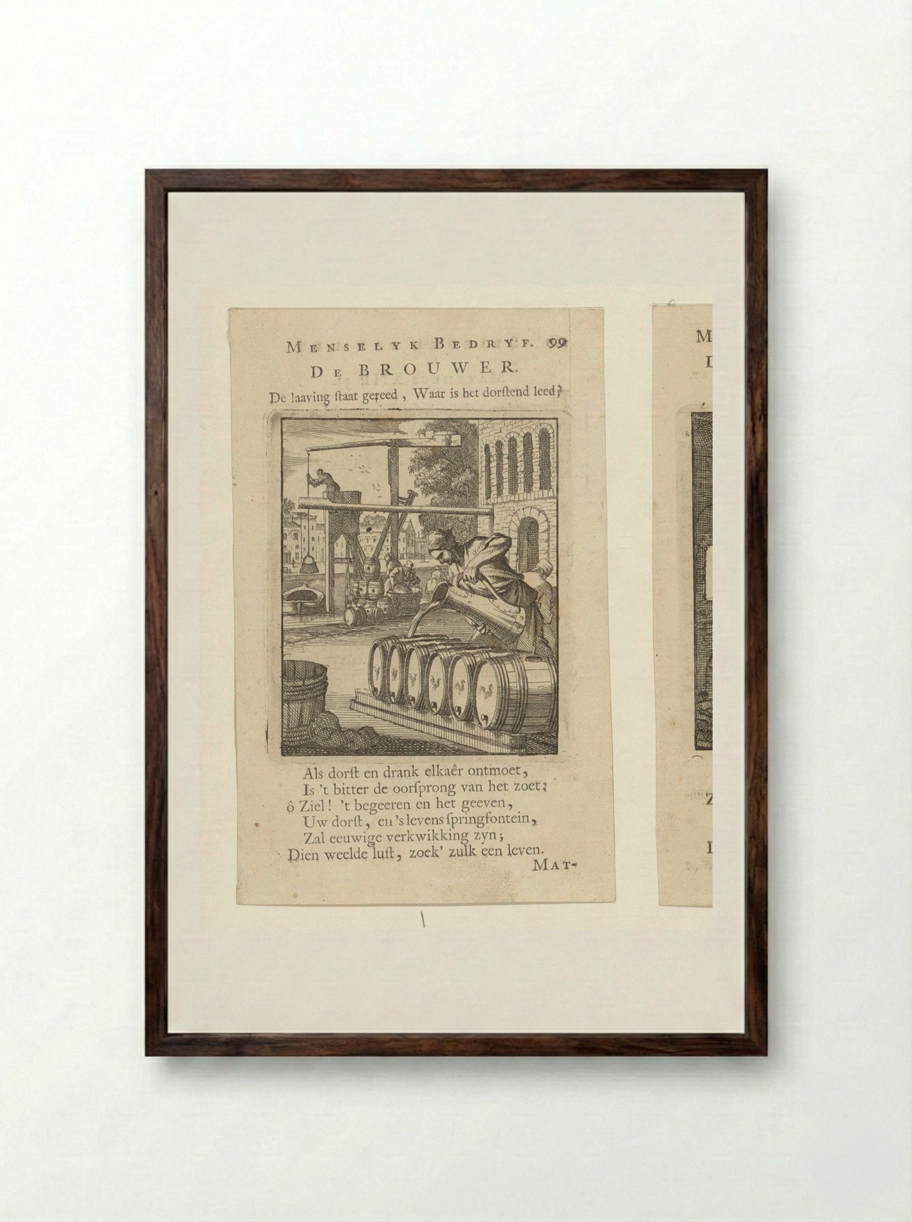 De Brouwer - Cornelis van der Sys - Framed Print Dark Wood