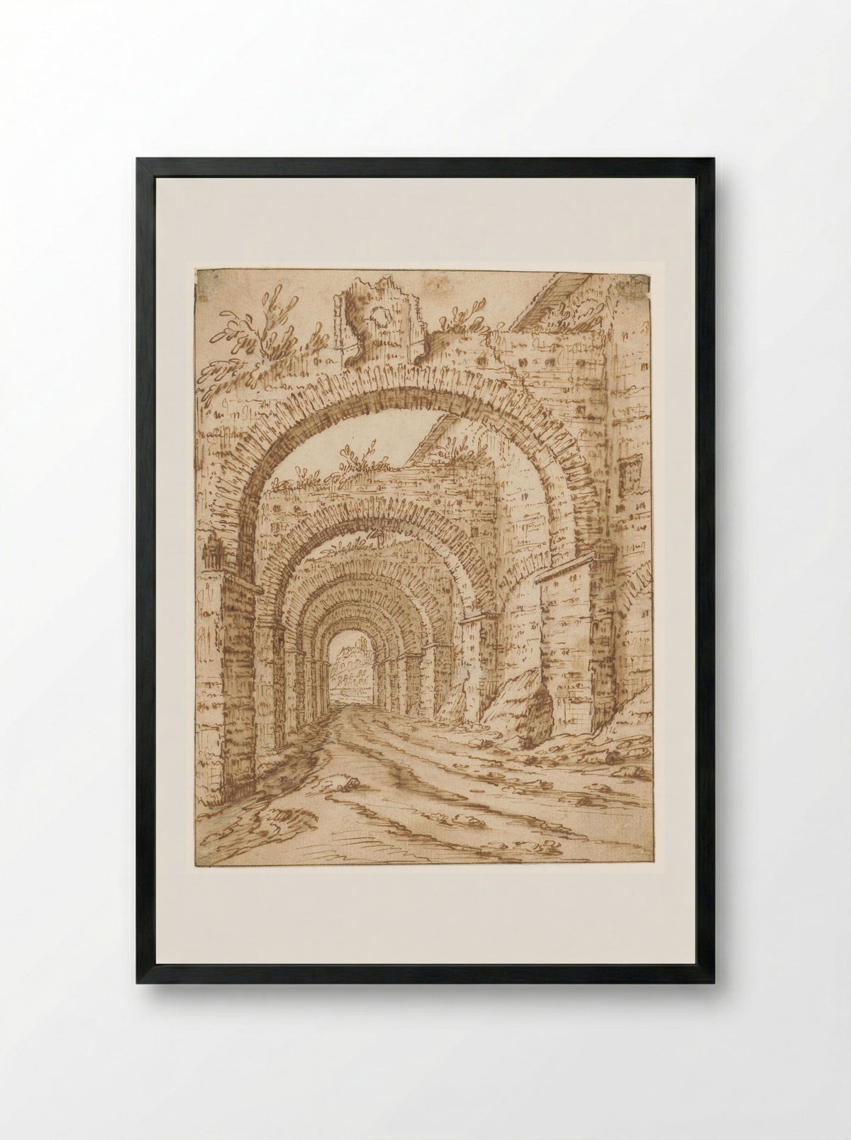 De Clivus Scauri te Rome - Tobias Verhaecht - Framed Print Black