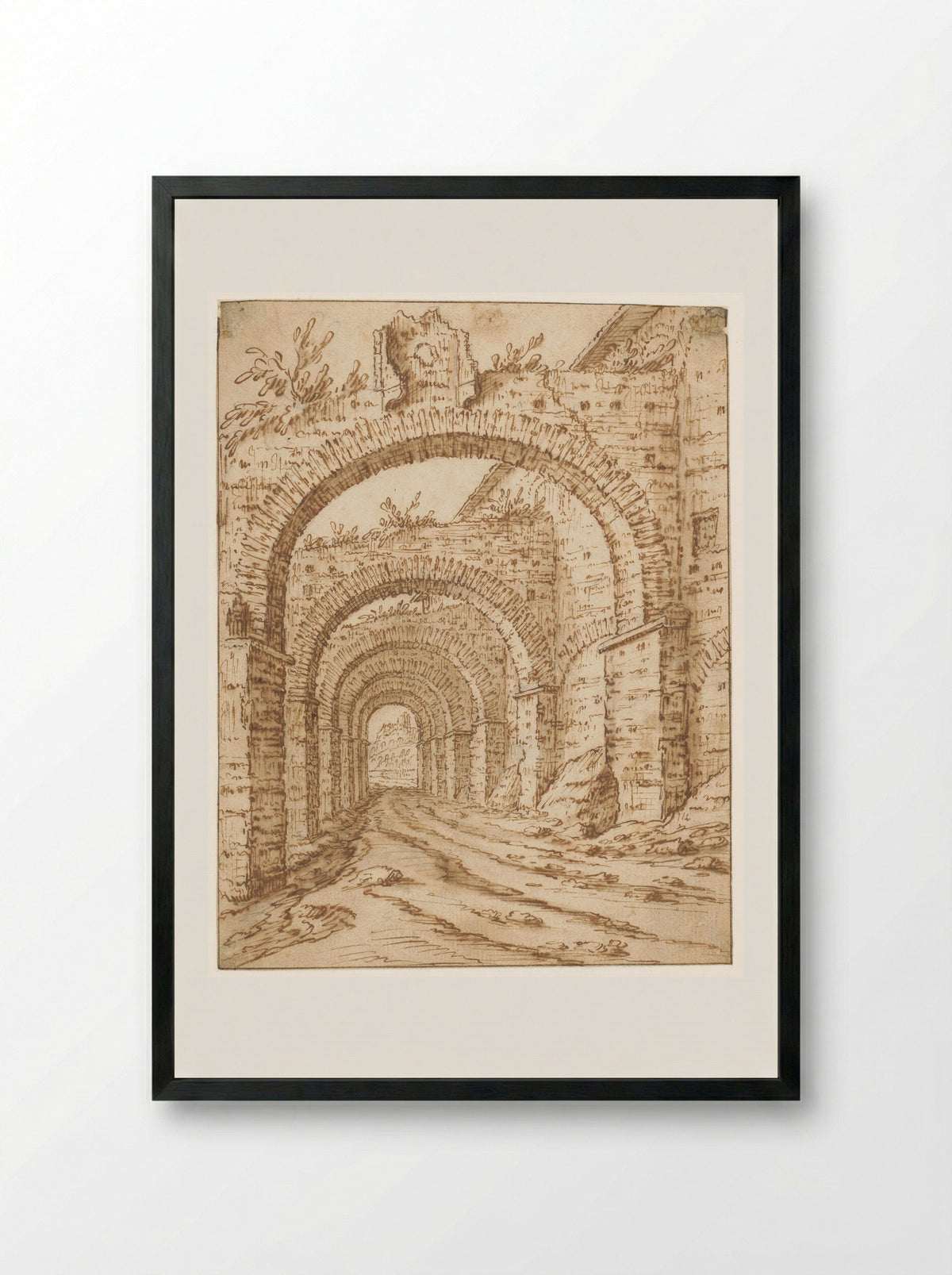De Clivus Scauri te Rome - Tobias Verhaecht - Framed Print Black