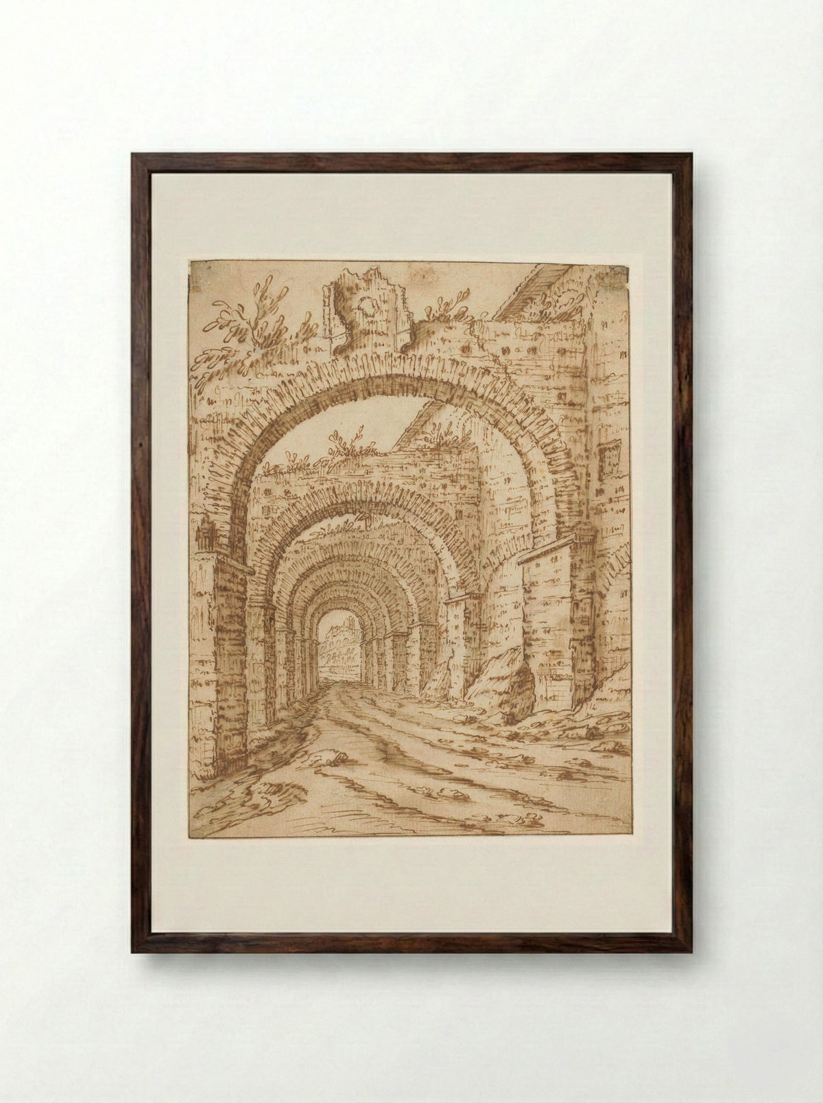 De Clivus Scauri te Rome - Tobias Verhaecht - Framed Print Dark Wood