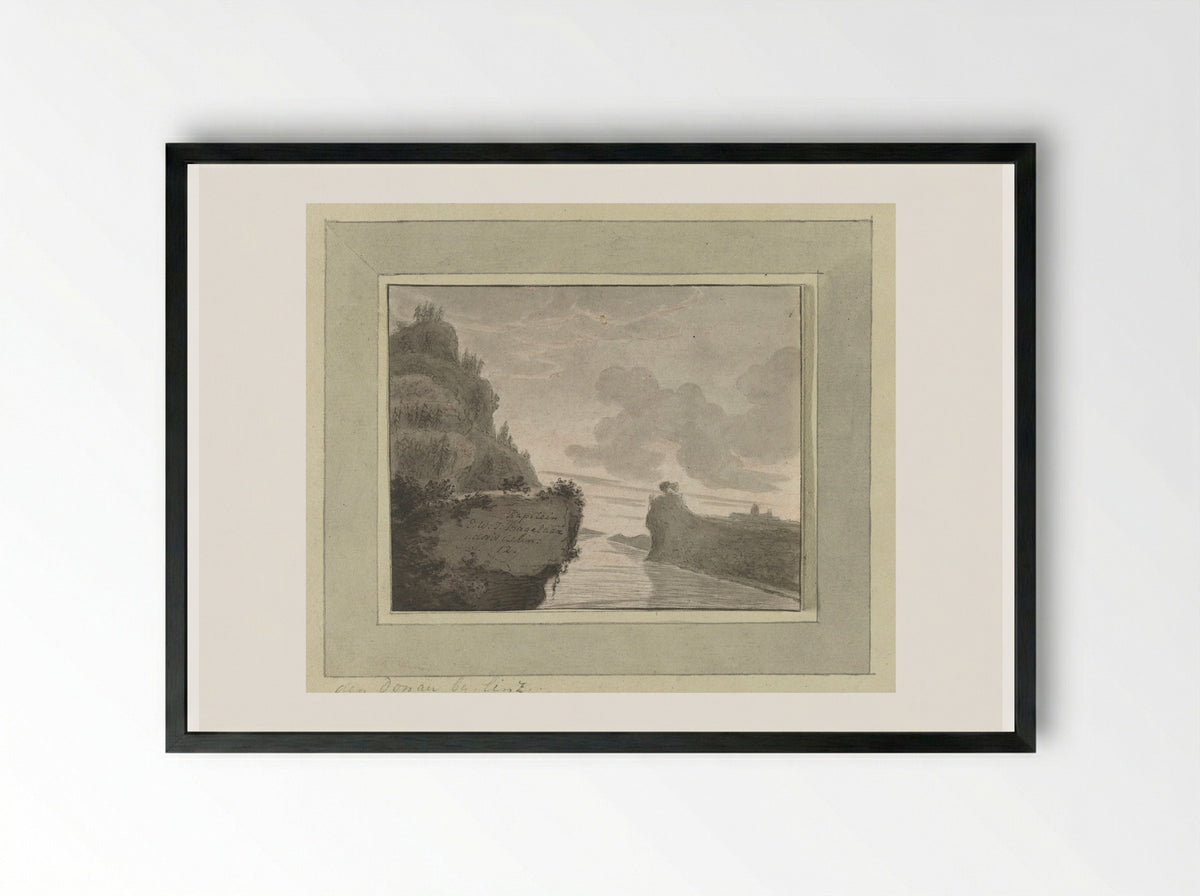 De Donau bij Linz - Ernst Willem Jan Bagelaar - Framed Print Black