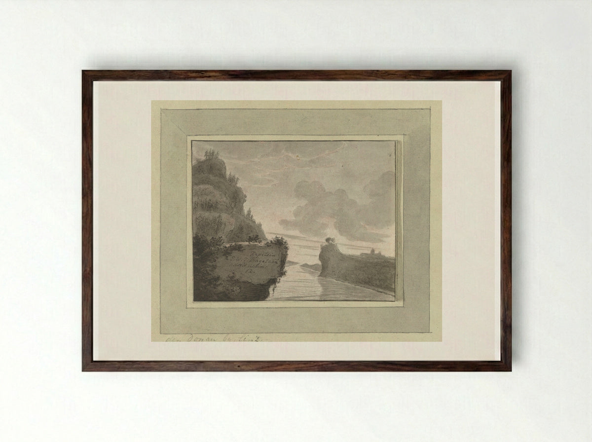 De Donau bij Linz - Ernst Willem Jan Bagelaar - Framed Print Dark Wood