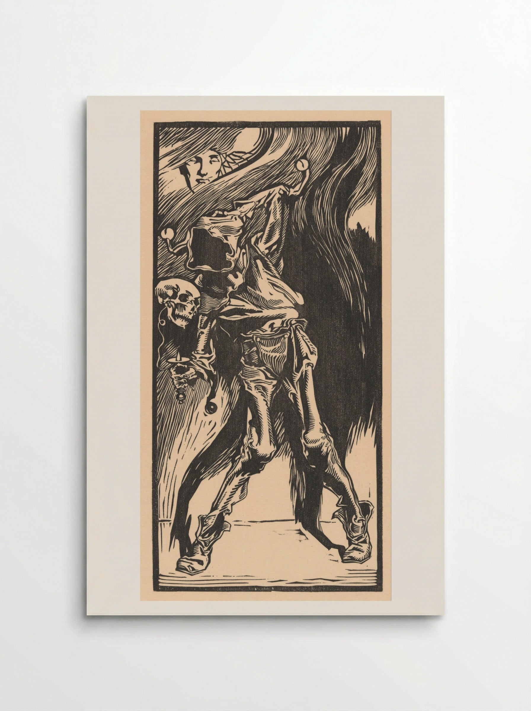 De Dood als harlekijn, bilboquet spelend - Johannes Josephus Aarts - Poster