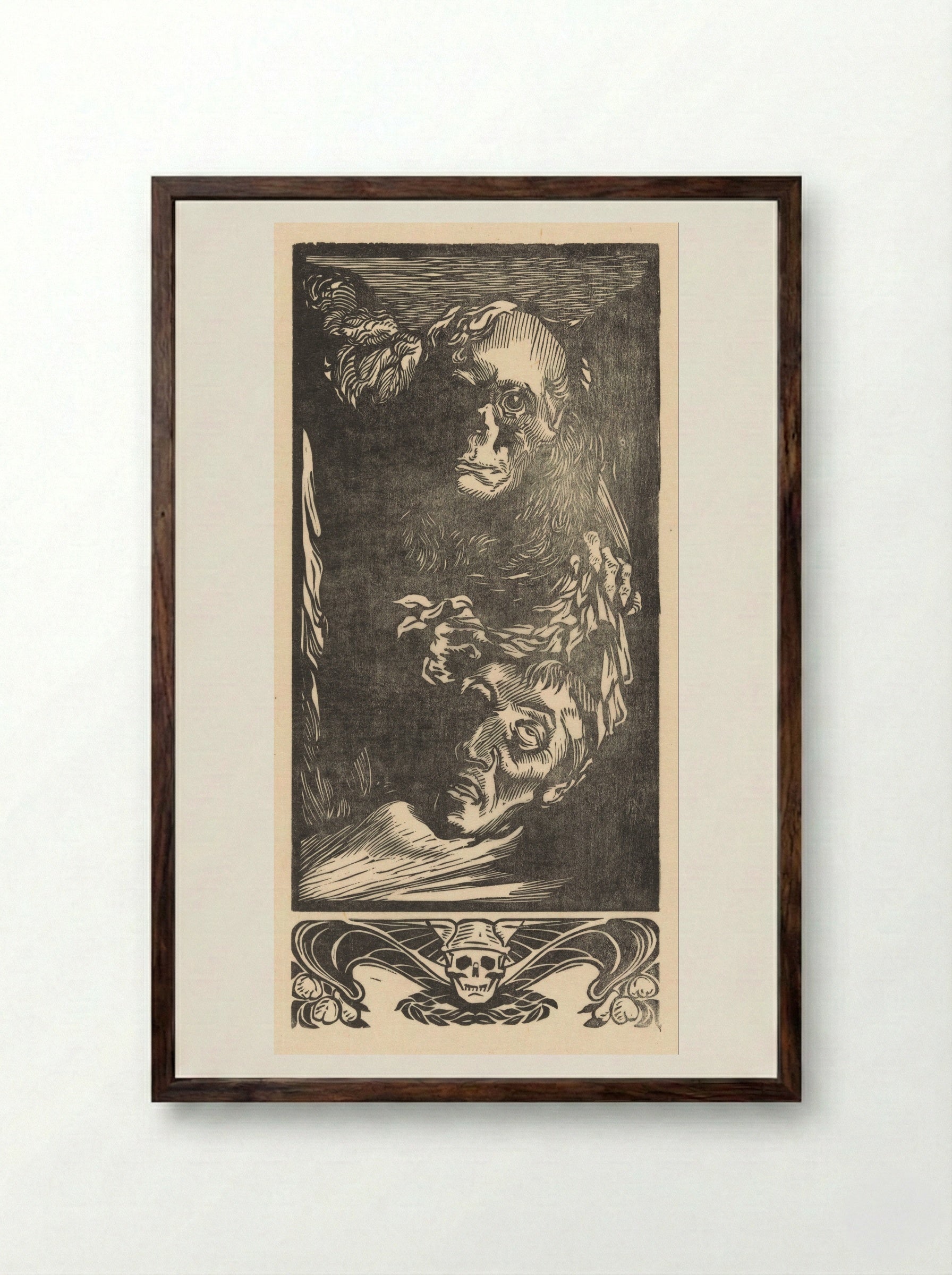 De Dood met afgehakt hoofd - Johannes Josephus Aarts - Framed Print Dark Wood