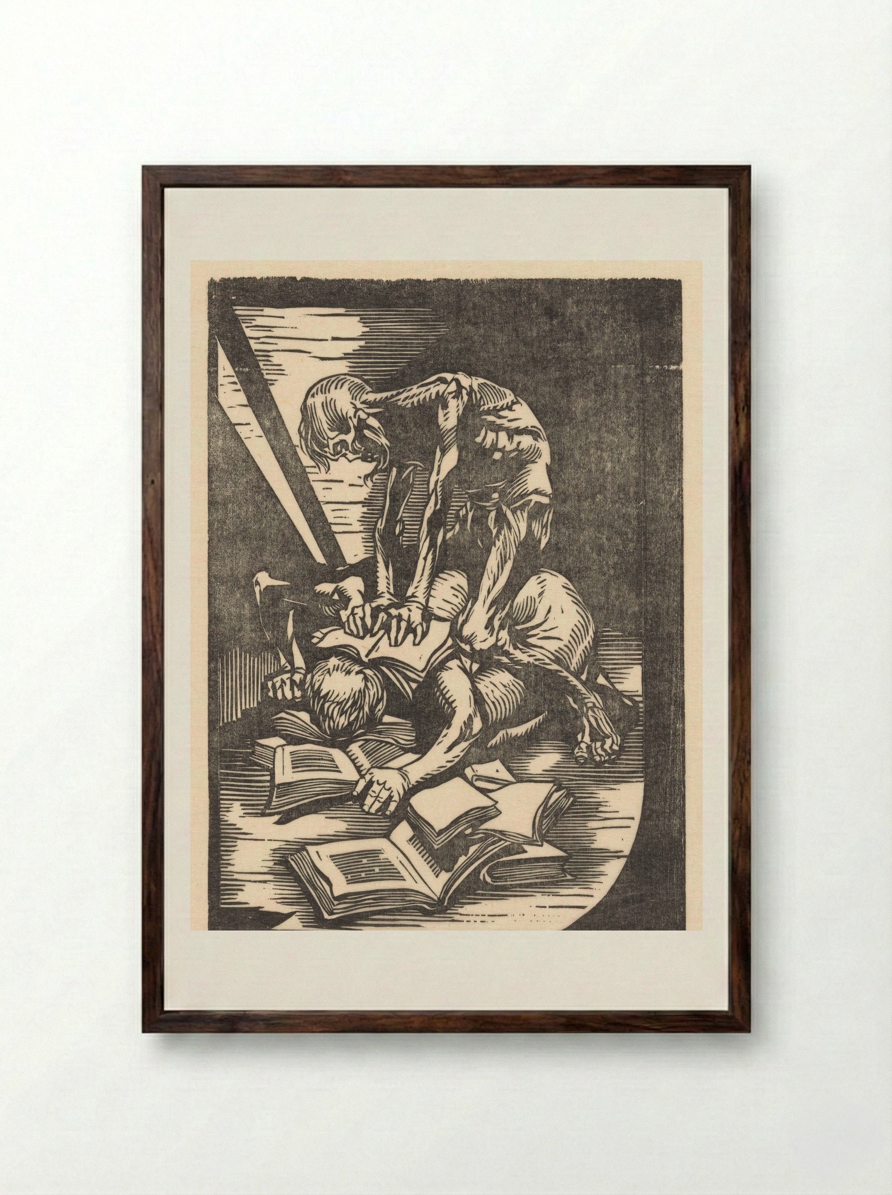 De Dood met slachtoffer - Johannes Josephus Aarts - Framed Print Dark Wood