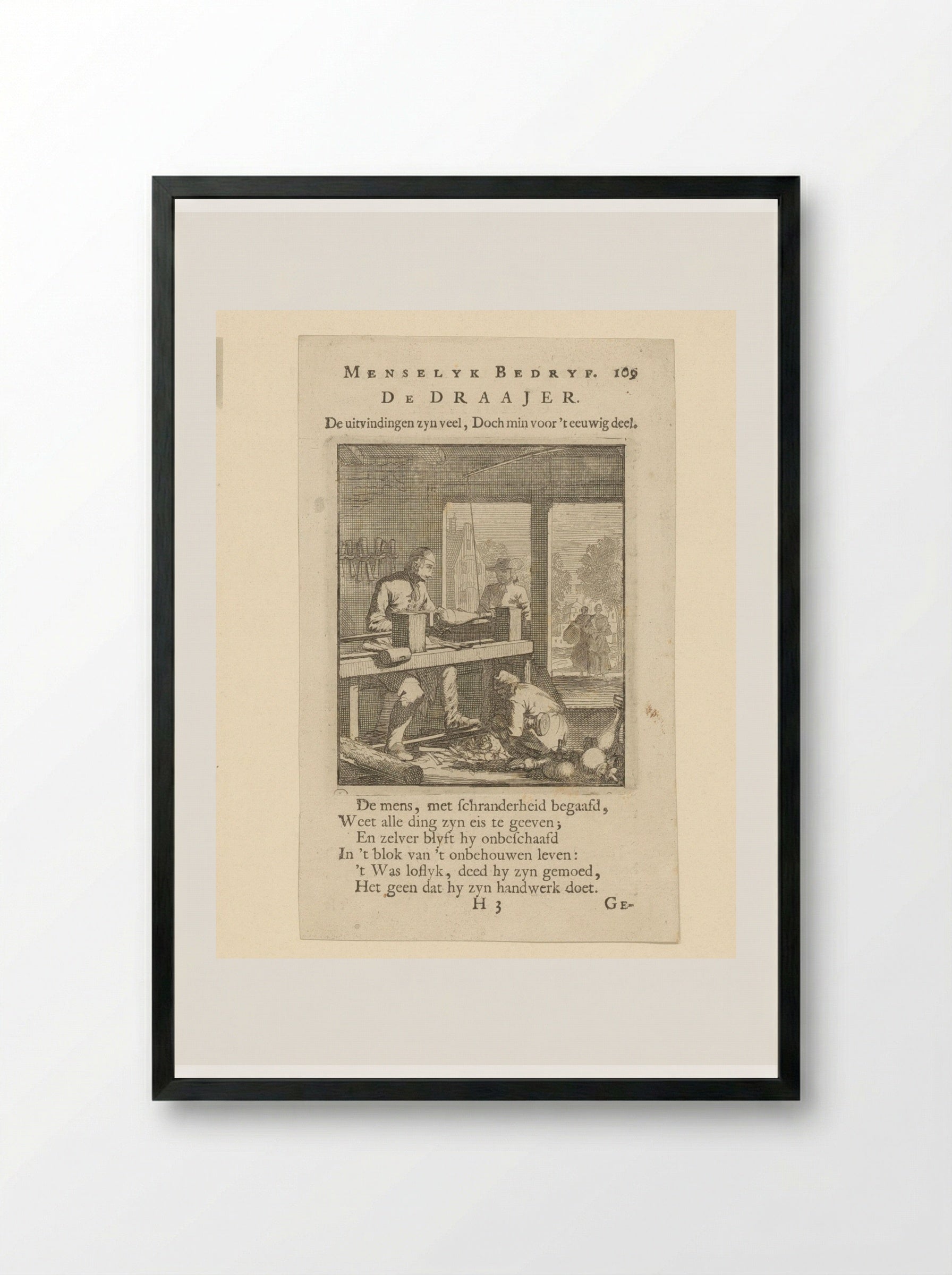 De Draajer (The Turner) - Cornelis van der Sys - Framed Print Black