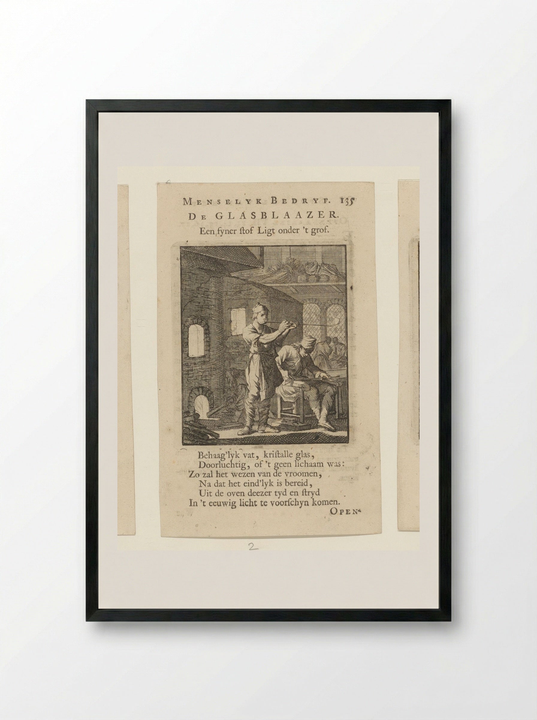 De Glasblaezer - Cornelis van der Sys - Framed Print Black