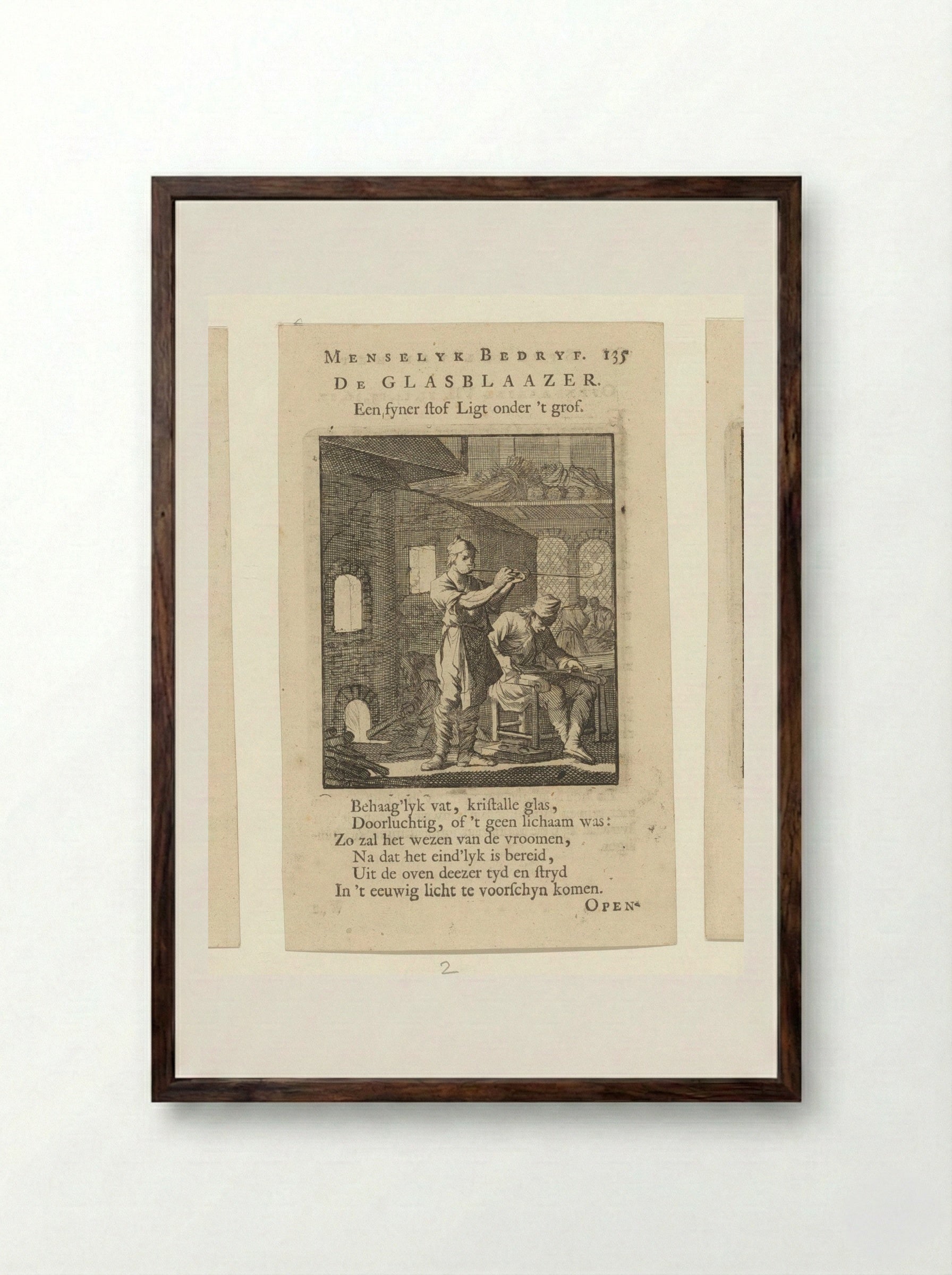 De Glasblaezer - Cornelis van der Sys - Framed Print Dark Wood