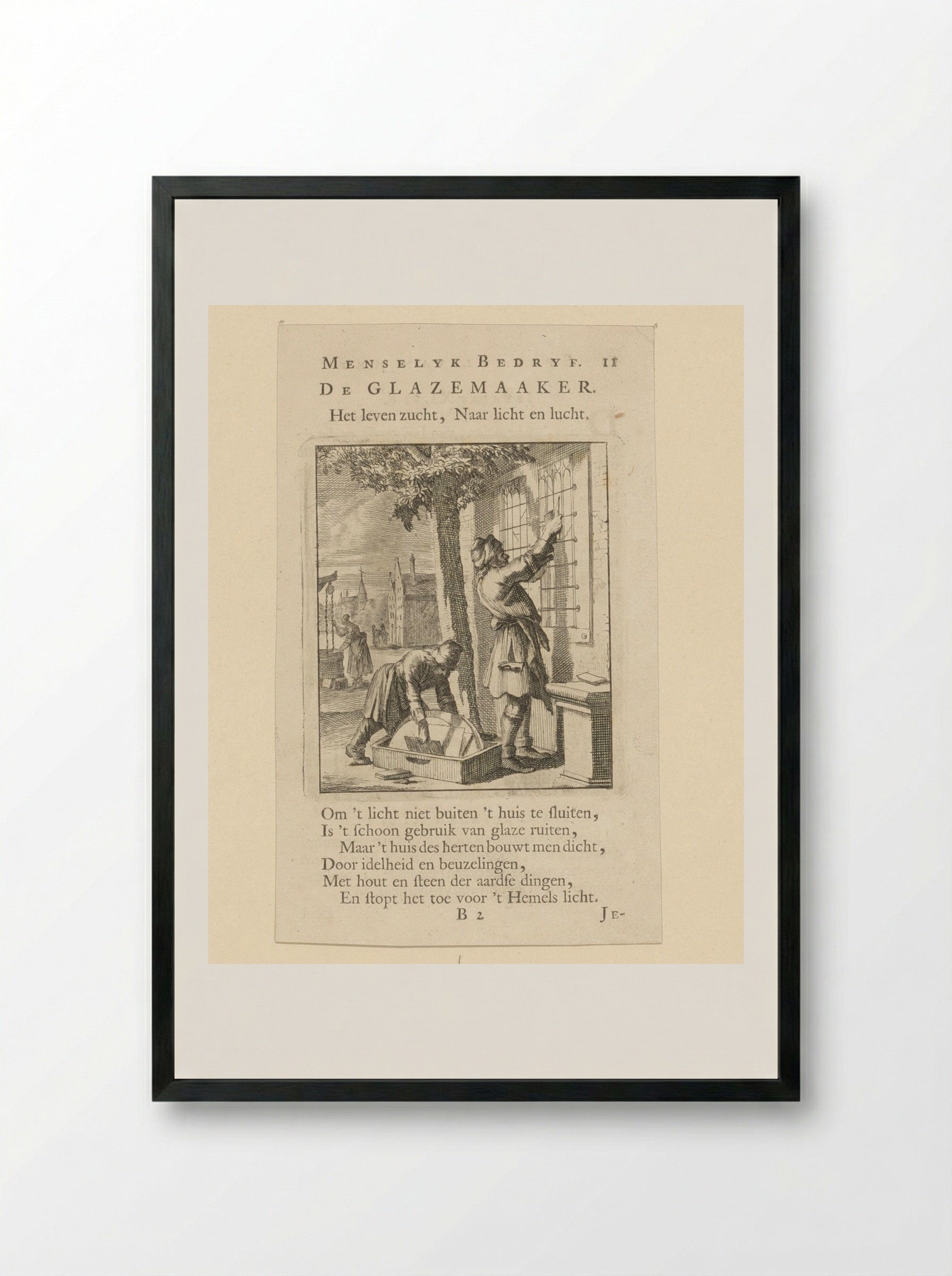 De Glazenmaker - Cornelis van der Sys - Framed Print Black