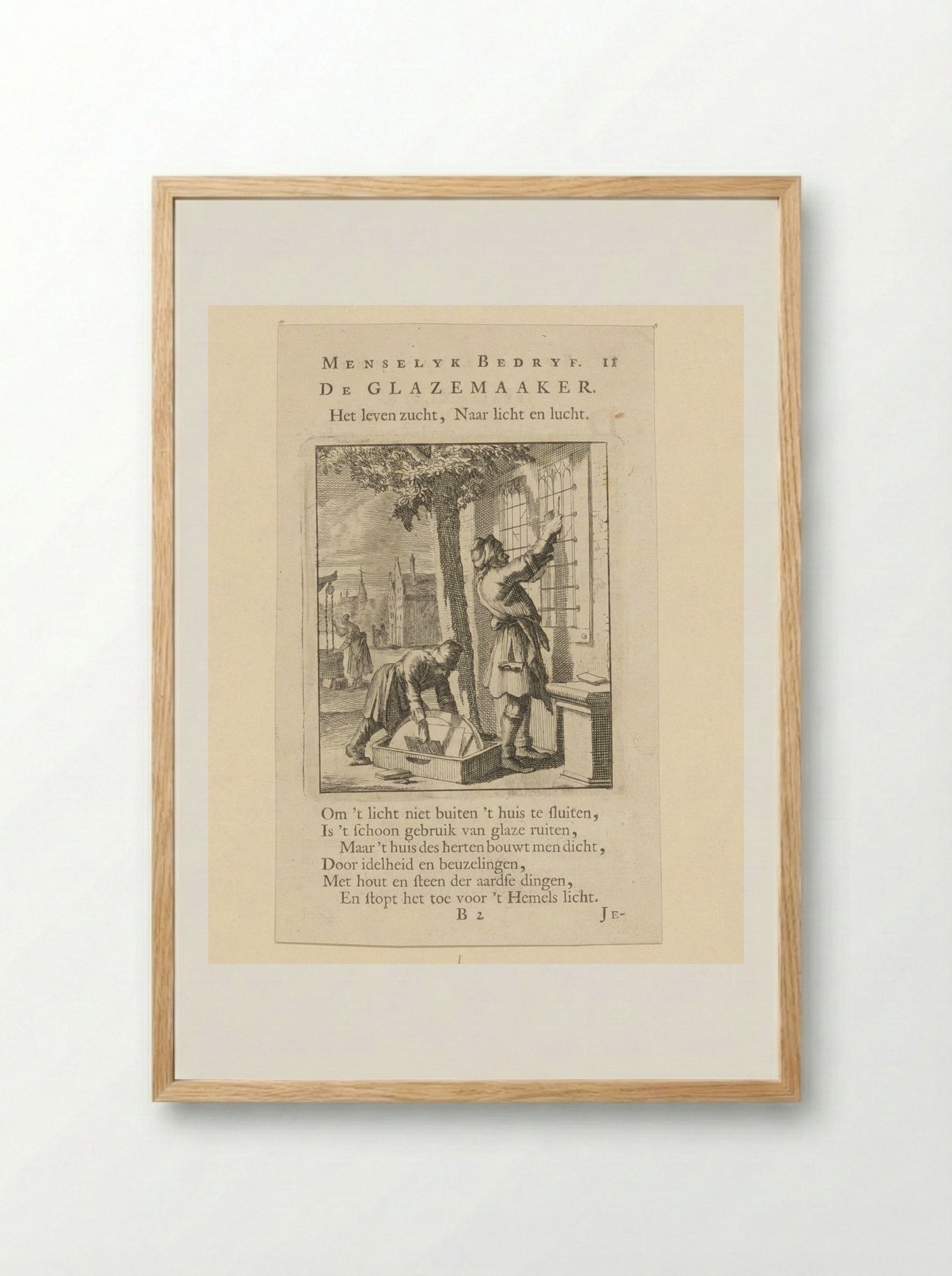 De Glazenmaker - Cornelis van der Sys - Framed Print Wood