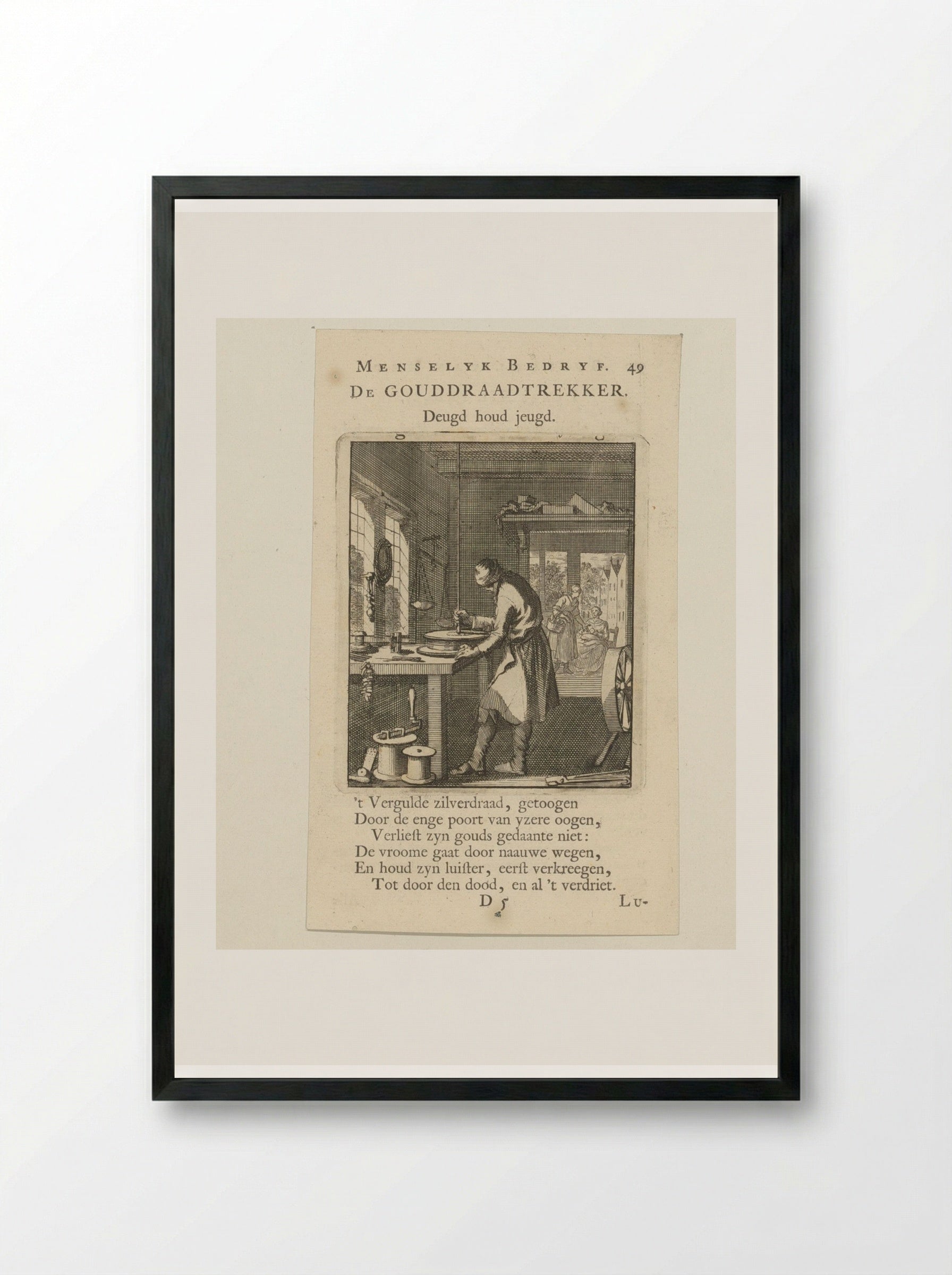 De Gouddraadtrekker - Cornelis van der Sys - Framed Print Black