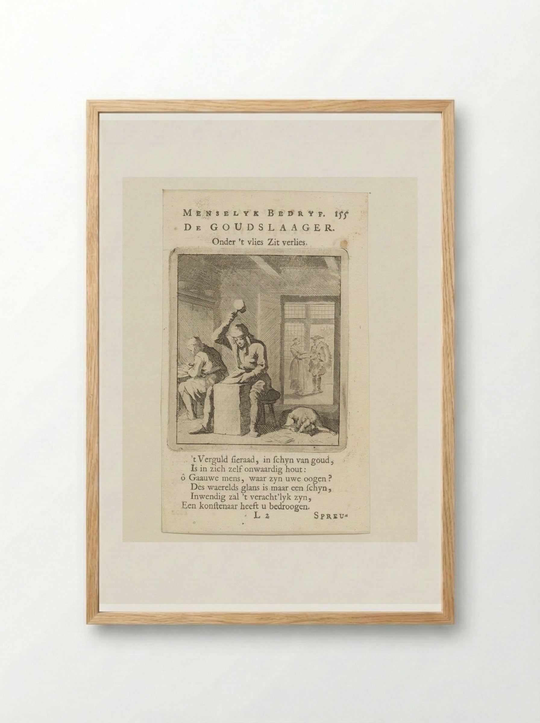 De Goudslaager (The Goldbeater) - Cornelis van der Sys - Framed Print Wood