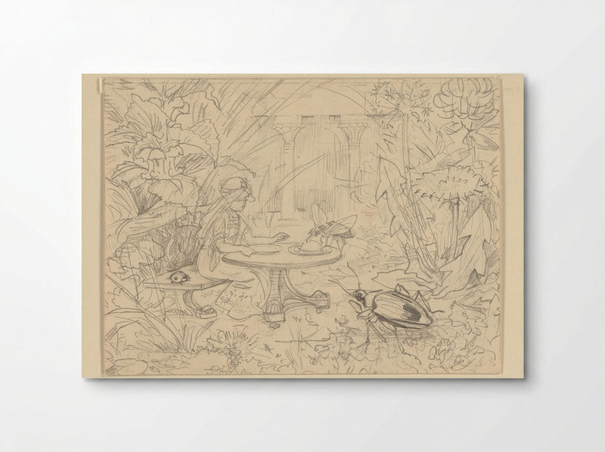 De Grasprinses aan een tafel met insecten - Edzard Koning - Poster