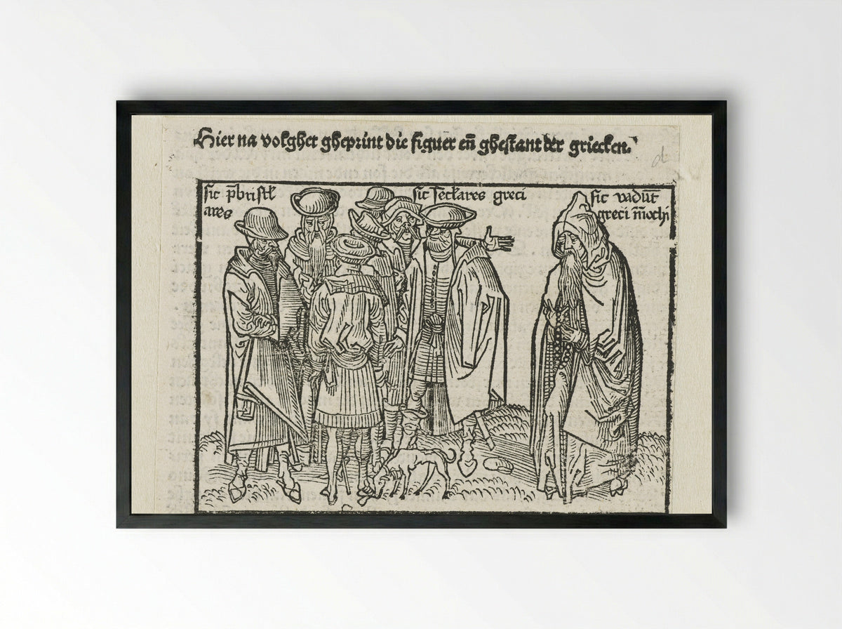 De Grieken - Erhard Reuwich - Framed Print Black