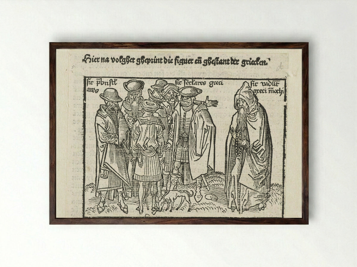 De Grieken - Erhard Reuwich - Framed Print Dark Wood