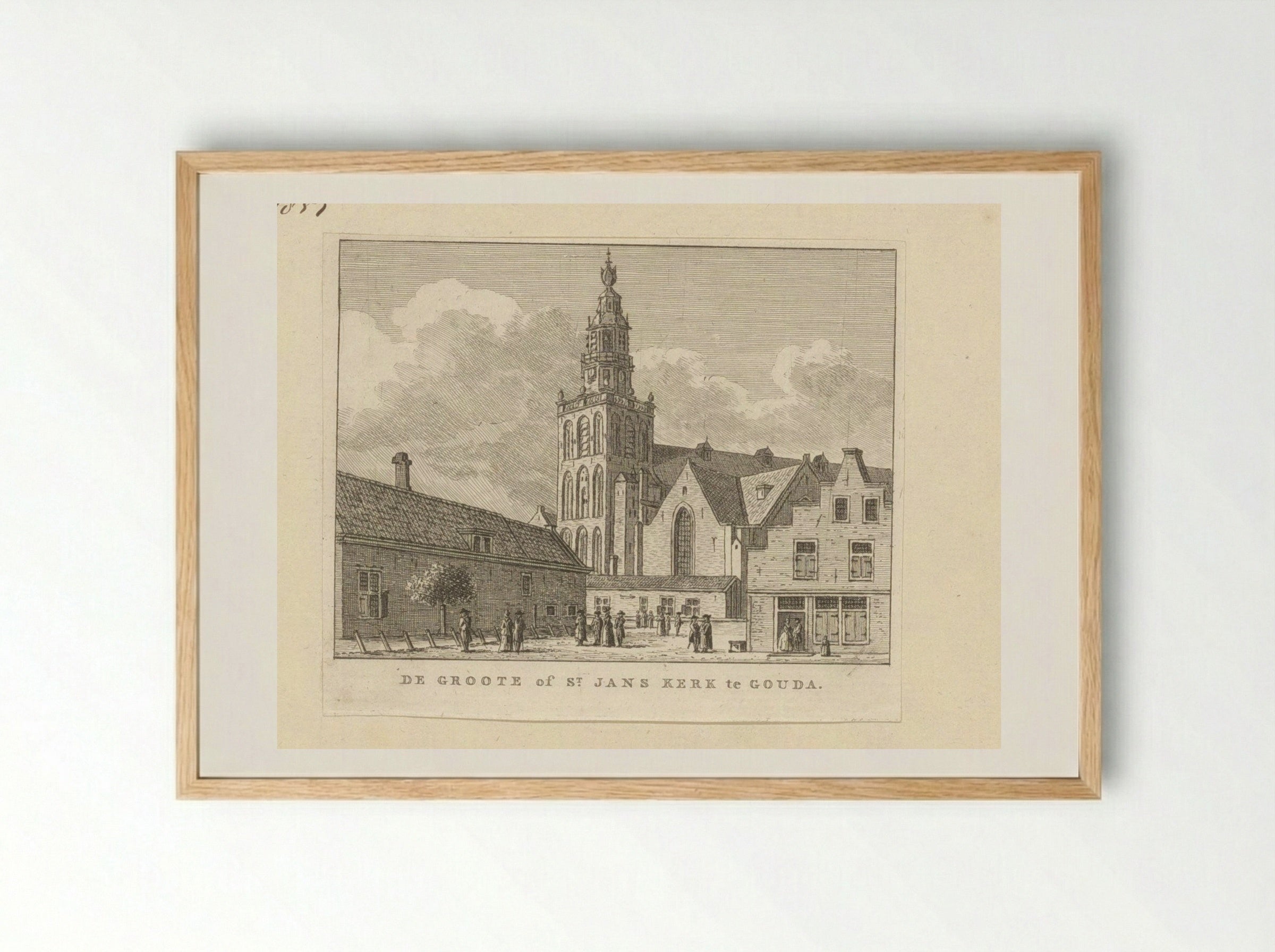 De Groote of St. Jans Kerk te Gouda - Carel Frederik Bendorp (I) - Framed Print Wood