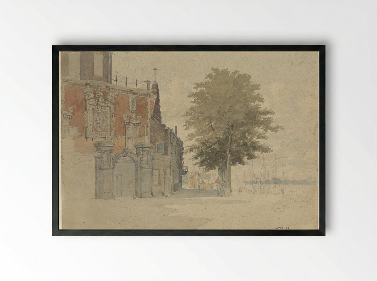 De Groothoofdspoort te Dordrecht - Willem de Haas Hemken - Framed Print Black