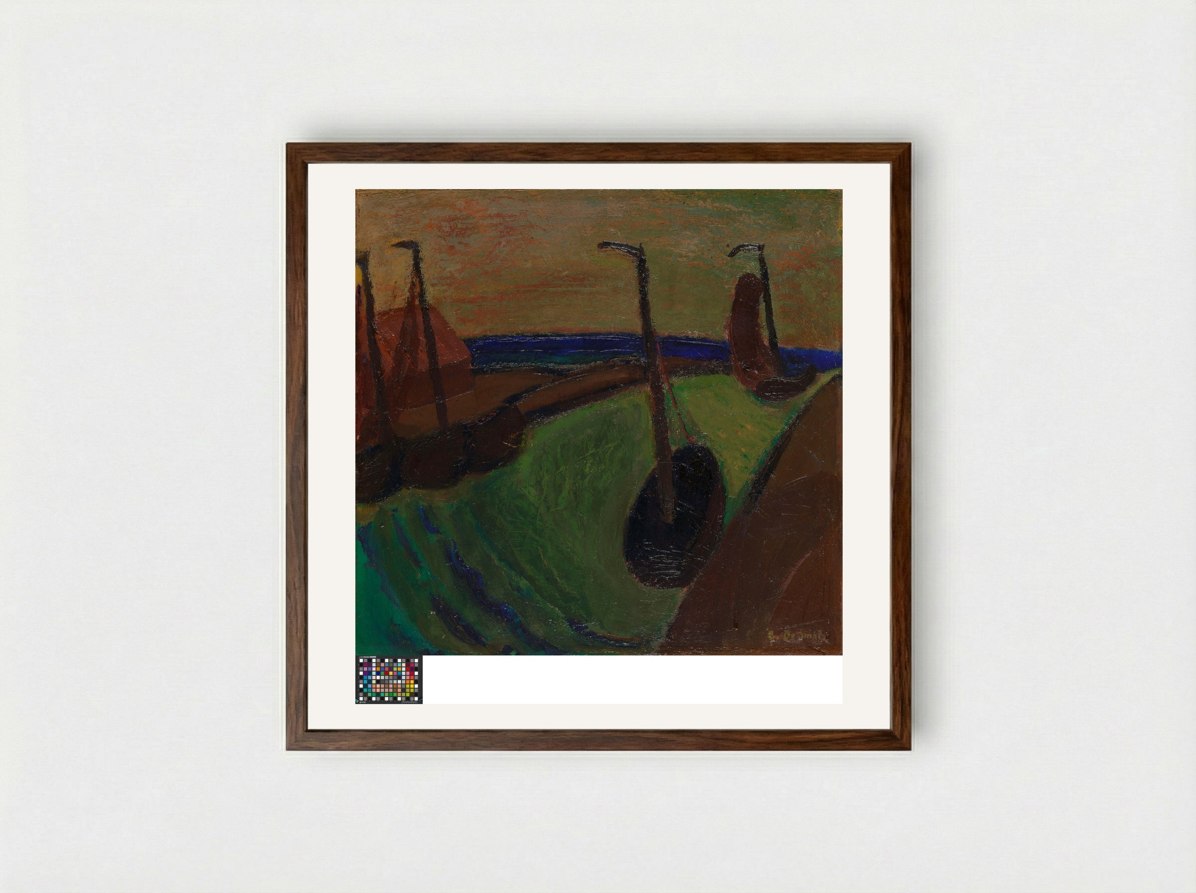 De Haven (The Harbour) - Gustave de Smet - Framed Print Dark Wood