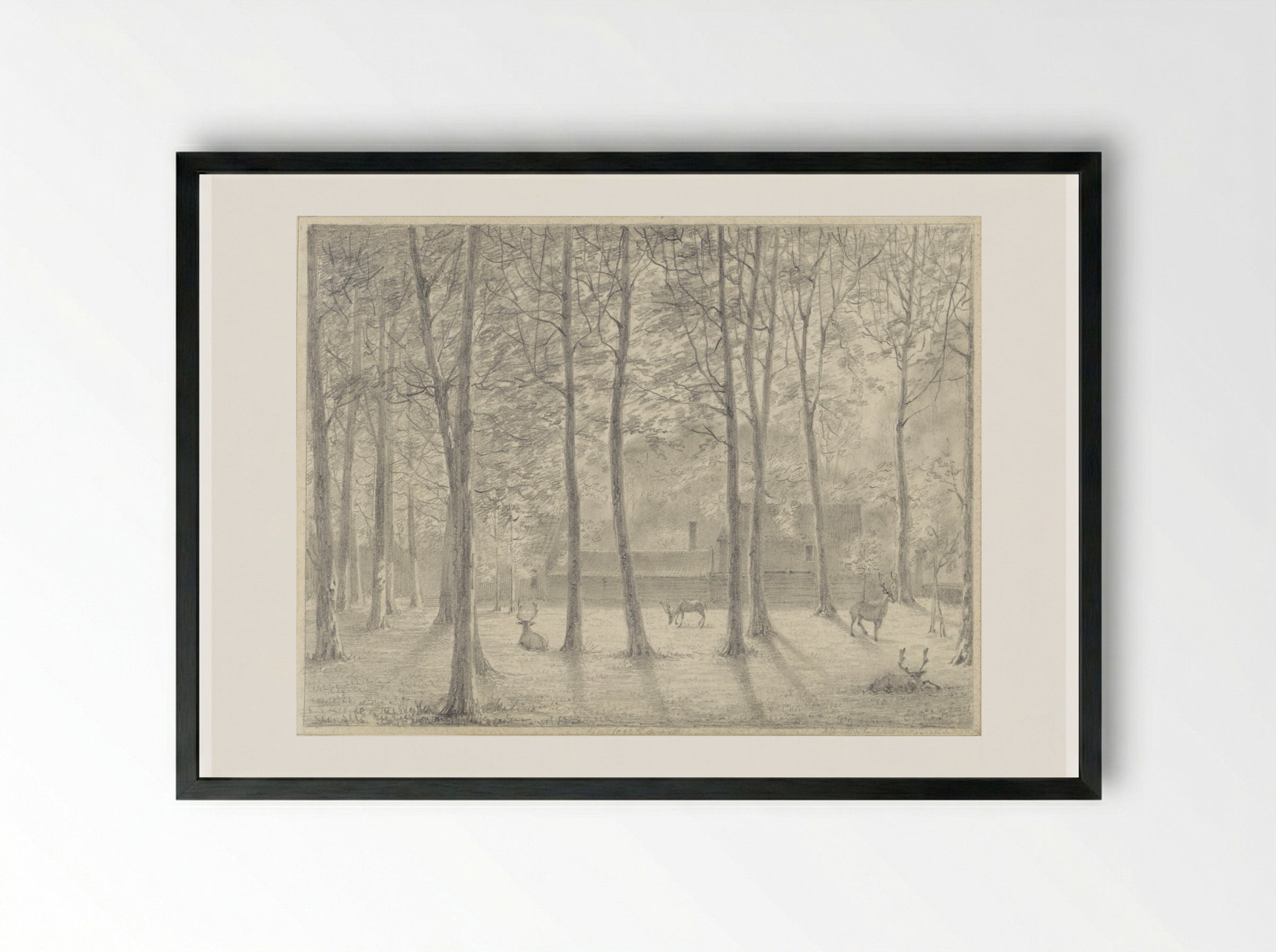 De Hertenkamp in het Haagse bos - Hendrik Abraham Klinkhamer - Framed Print Black