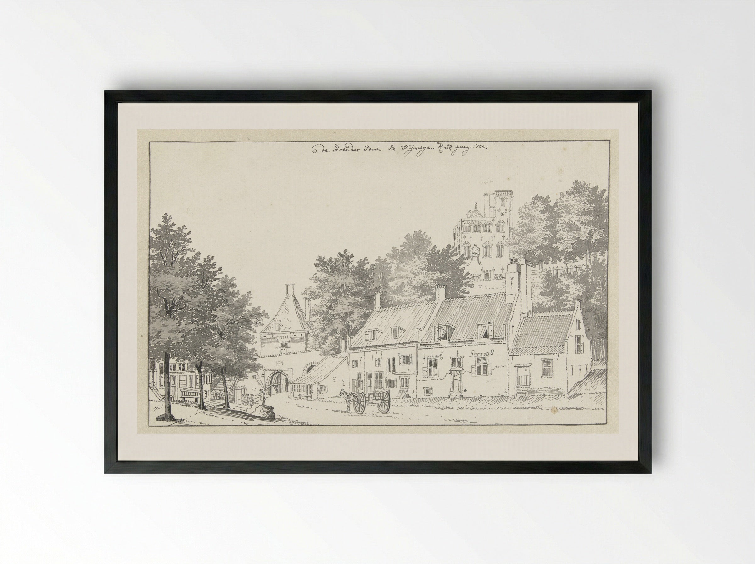 De Hoenderpoort te Nijmegen - Jan de Beijer - Framed Print Black