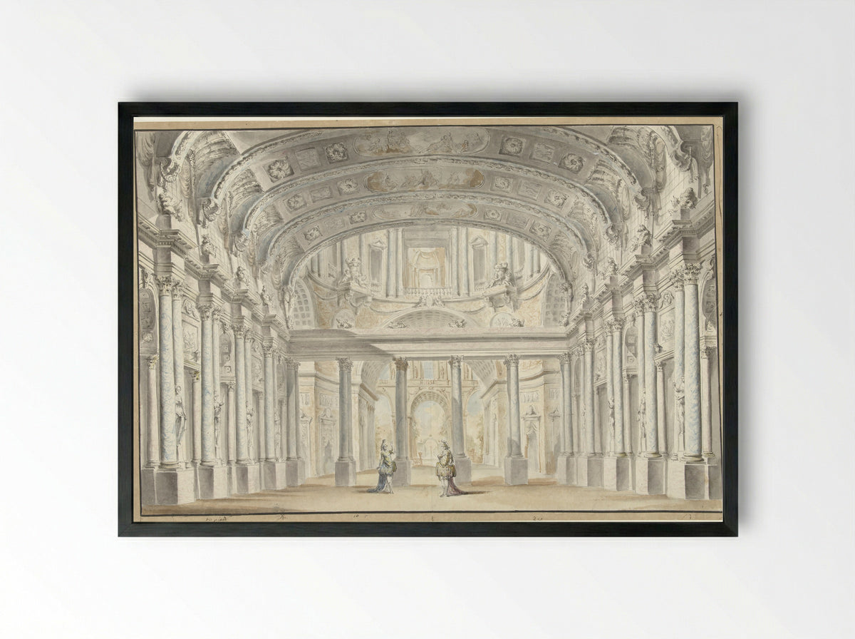 De Hofzaal - Georges François Blondel - Framed Print Black