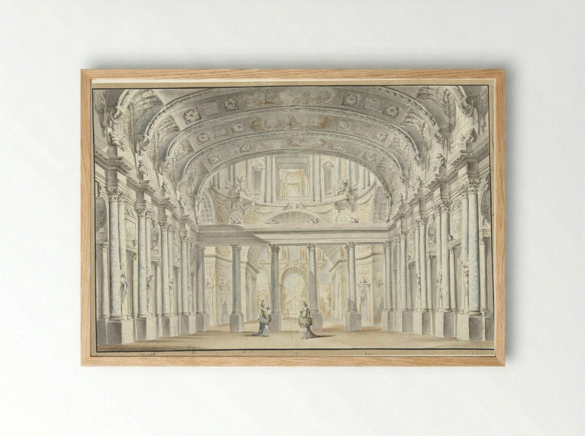 De Hofzaal - Georges François Blondel - Framed Print Wood