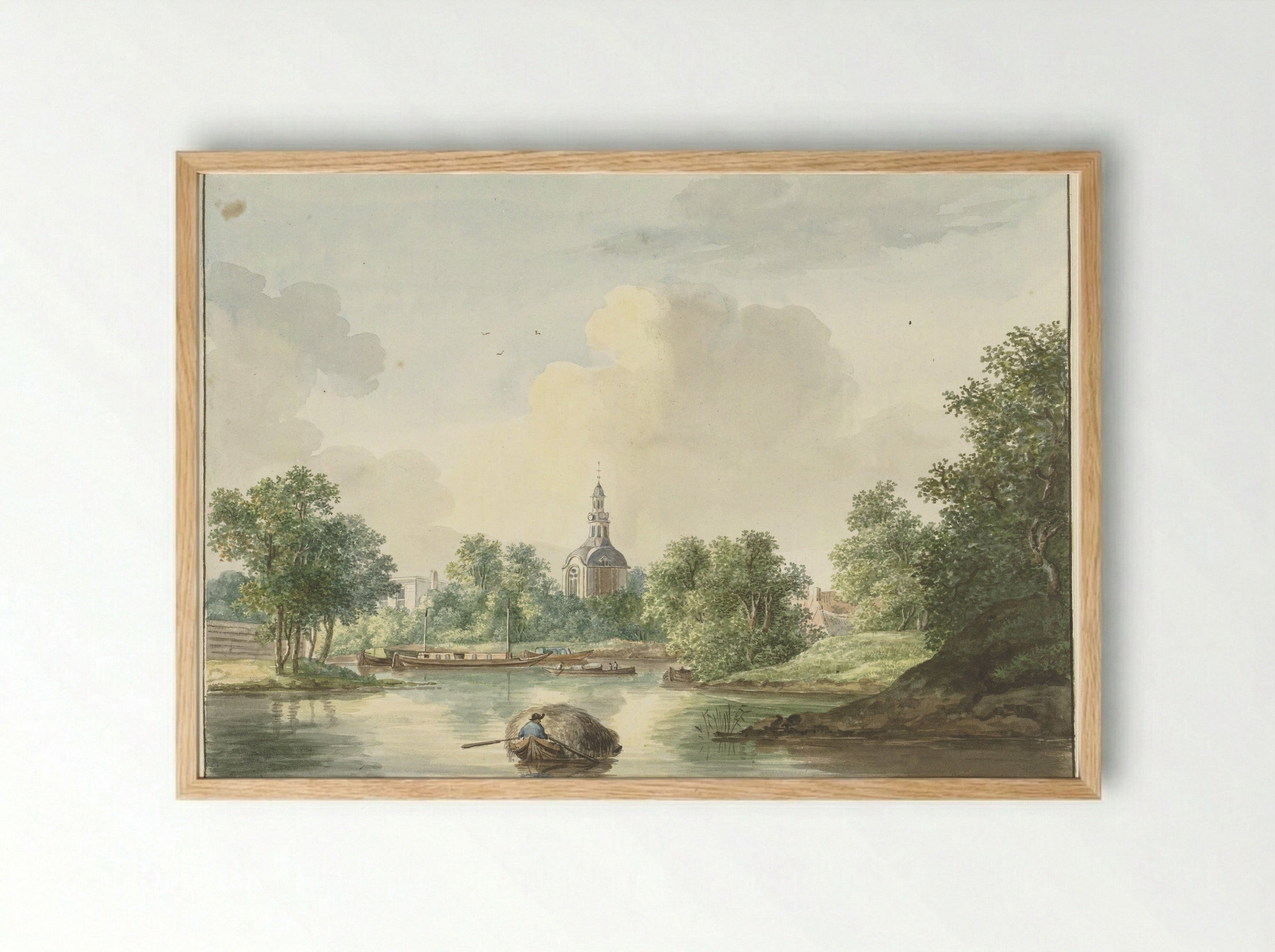De Hogerwoerdse Poort te Leiden vanaf de Singel gezien - Pieter Gerardus van Os - Framed Print Wood