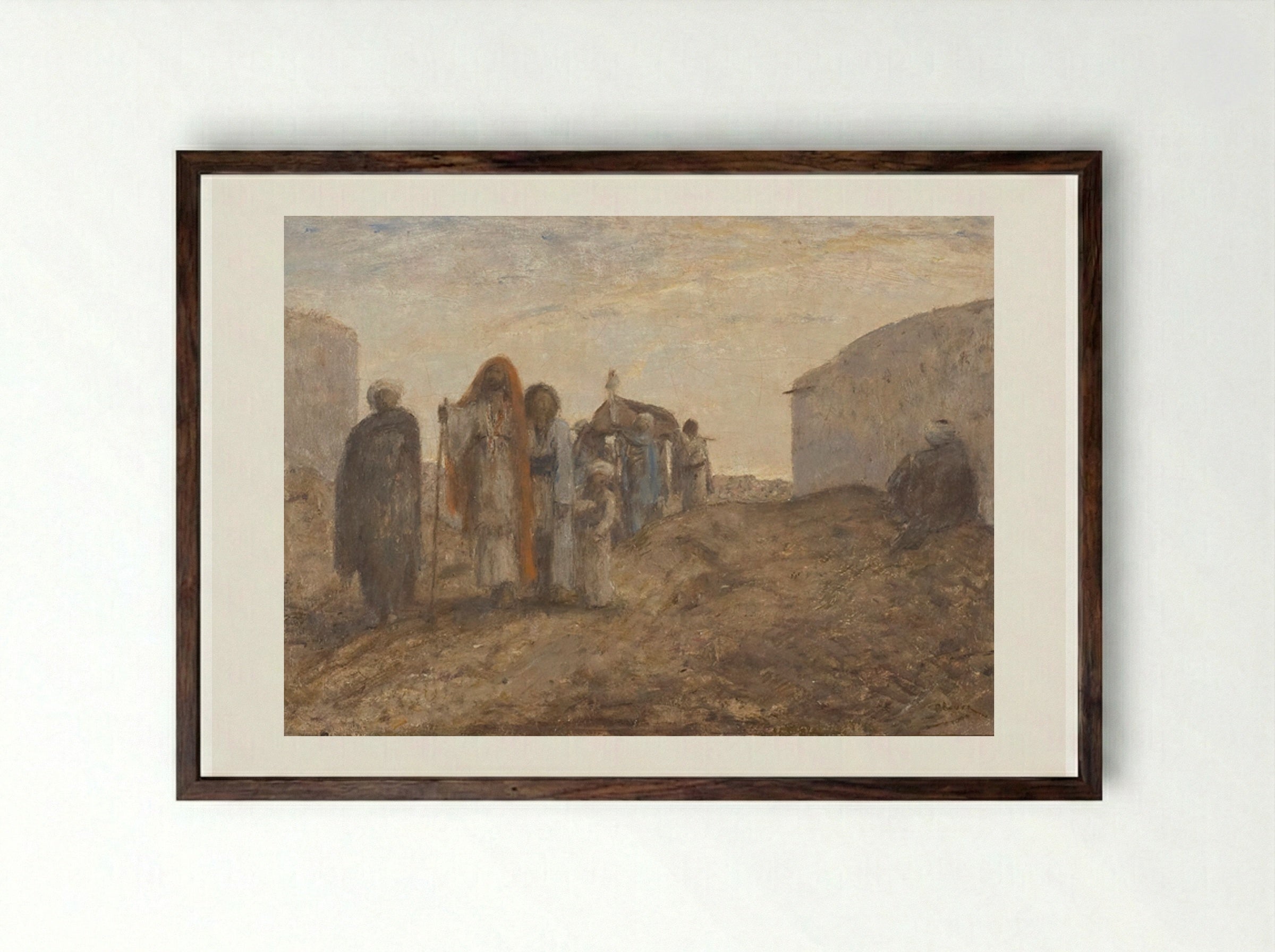 De Hollandsche Vloot voor Marocco: Paniek in het paleis - Marius Bauer - Framed Print Dark Wood