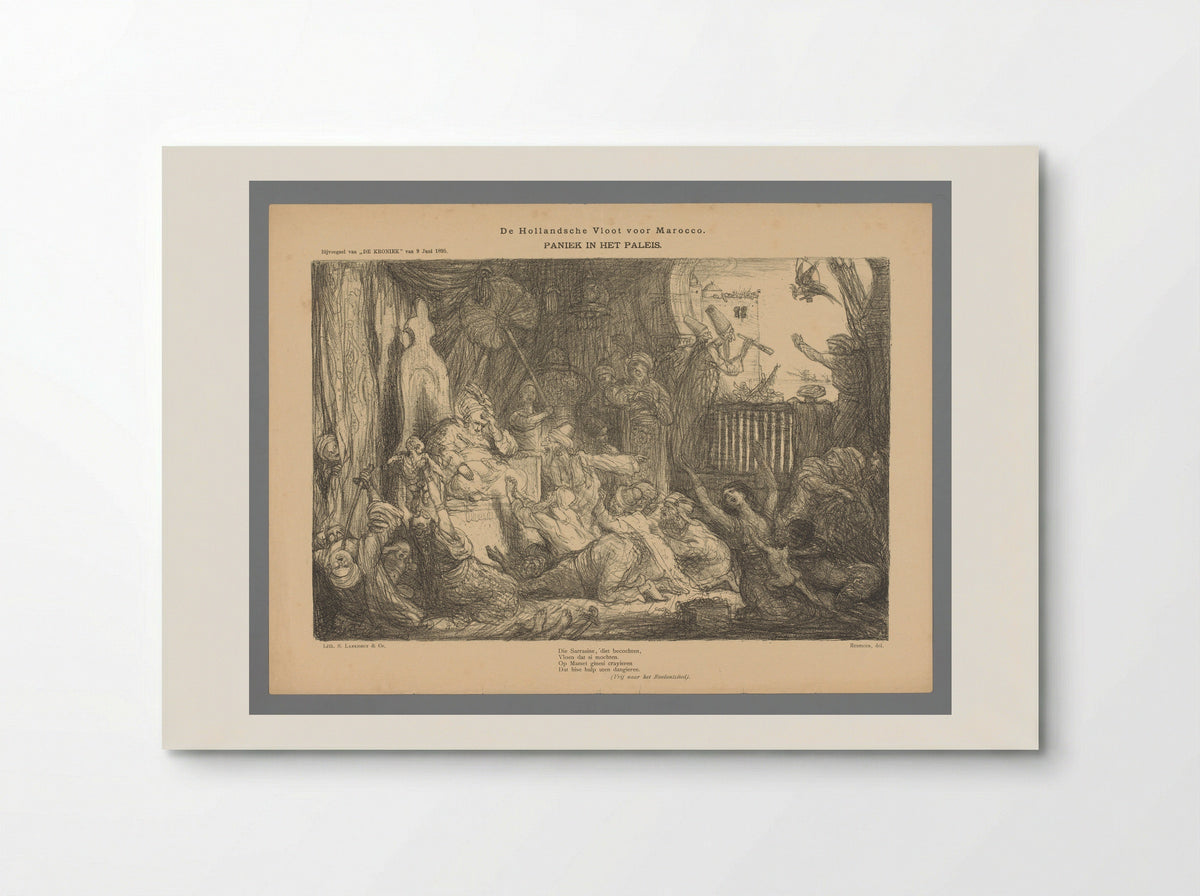 De Hollandsche Vloot voor Marocco. Paniek in het paleis - Cornelis Marinus van Gogh - Poster