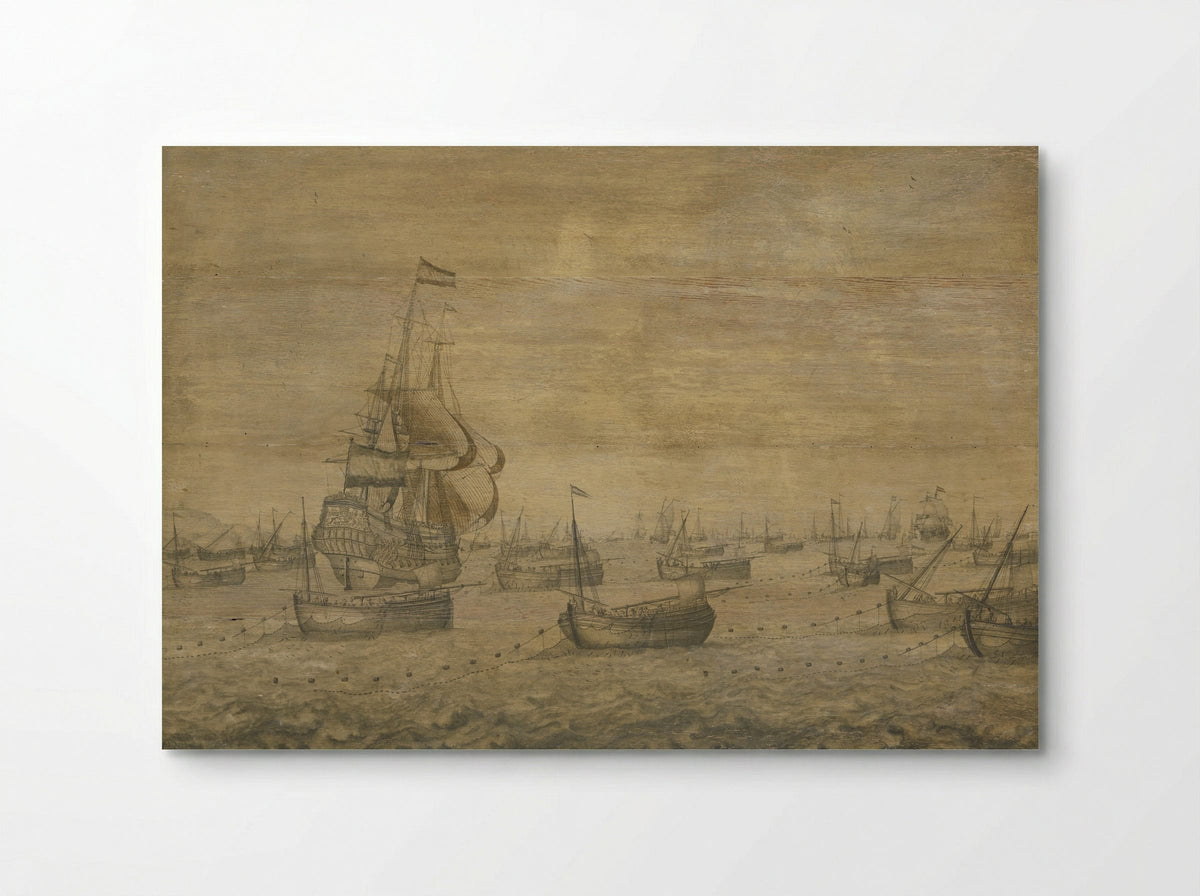 De Hollandse haringvloot aan de vleet - Pieter Vogelaer - Poster