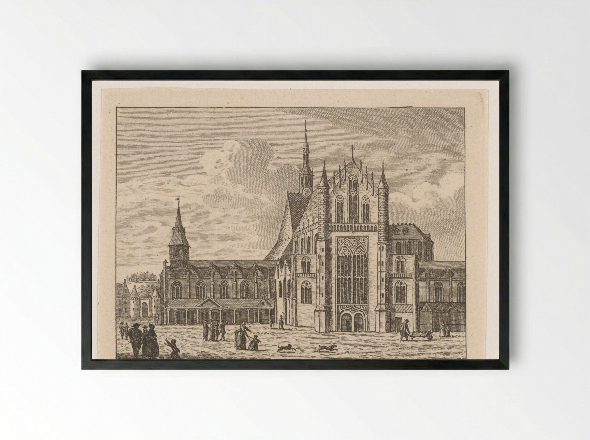 De Hooglandsche kerk te Leiden - Carel Frederik Bendorp (I) - Framed Print Black