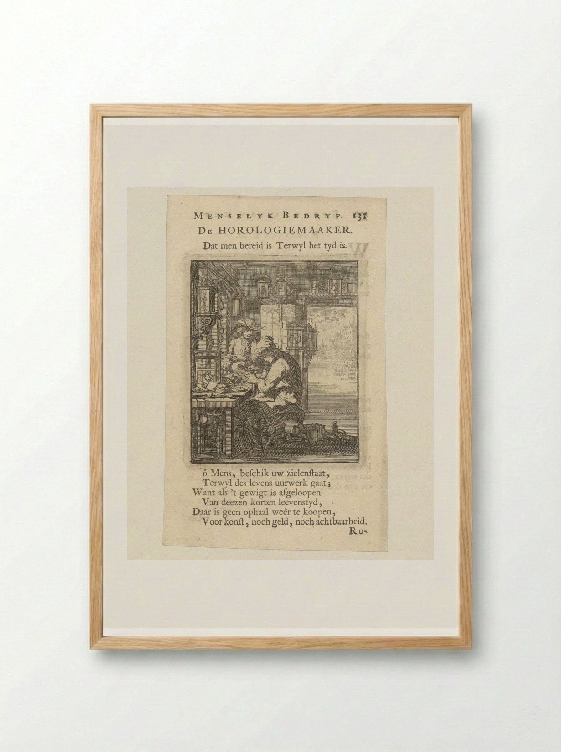 De Horologiemaaker (The Clockmaker) - Cornelis van der Sys - Framed Print Wood