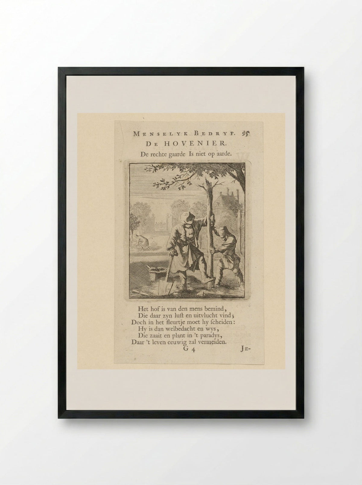 De Hovenier - Jan Luyken - Framed Print Black