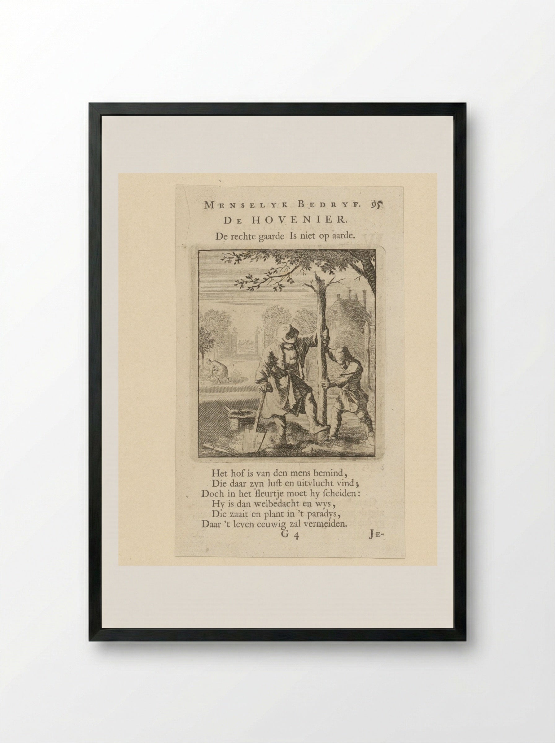 De Hovenier - Jan Luyken - Framed Print Black