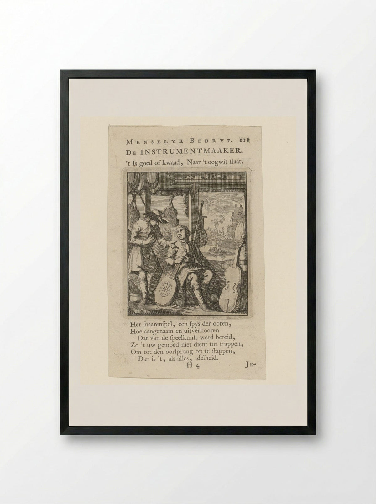 De Instrumentmaaker - Jan Luyken - Framed Print Black