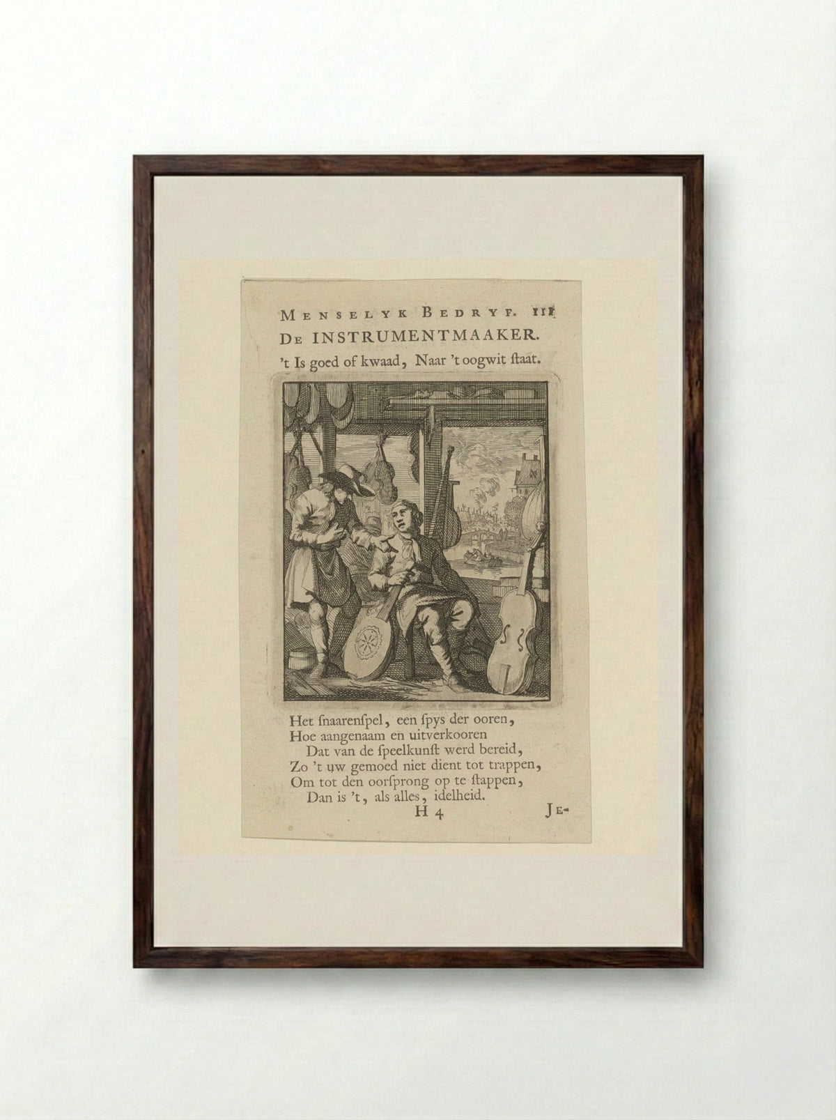 De Instrumentmaaker - Jan Luyken - Framed Print Dark Wood