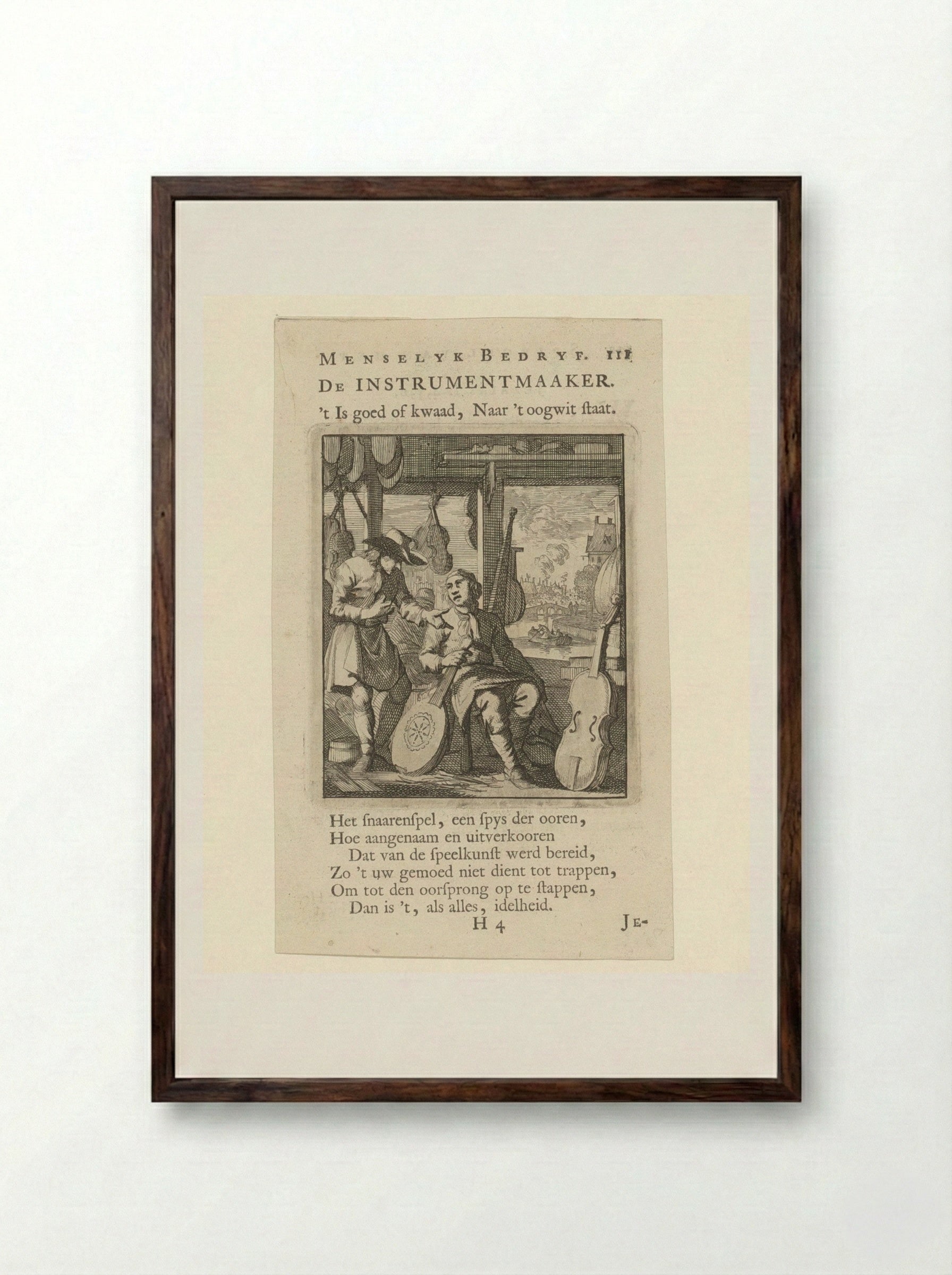 De Instrumentmaaker - Jan Luyken - Framed Print Dark Wood