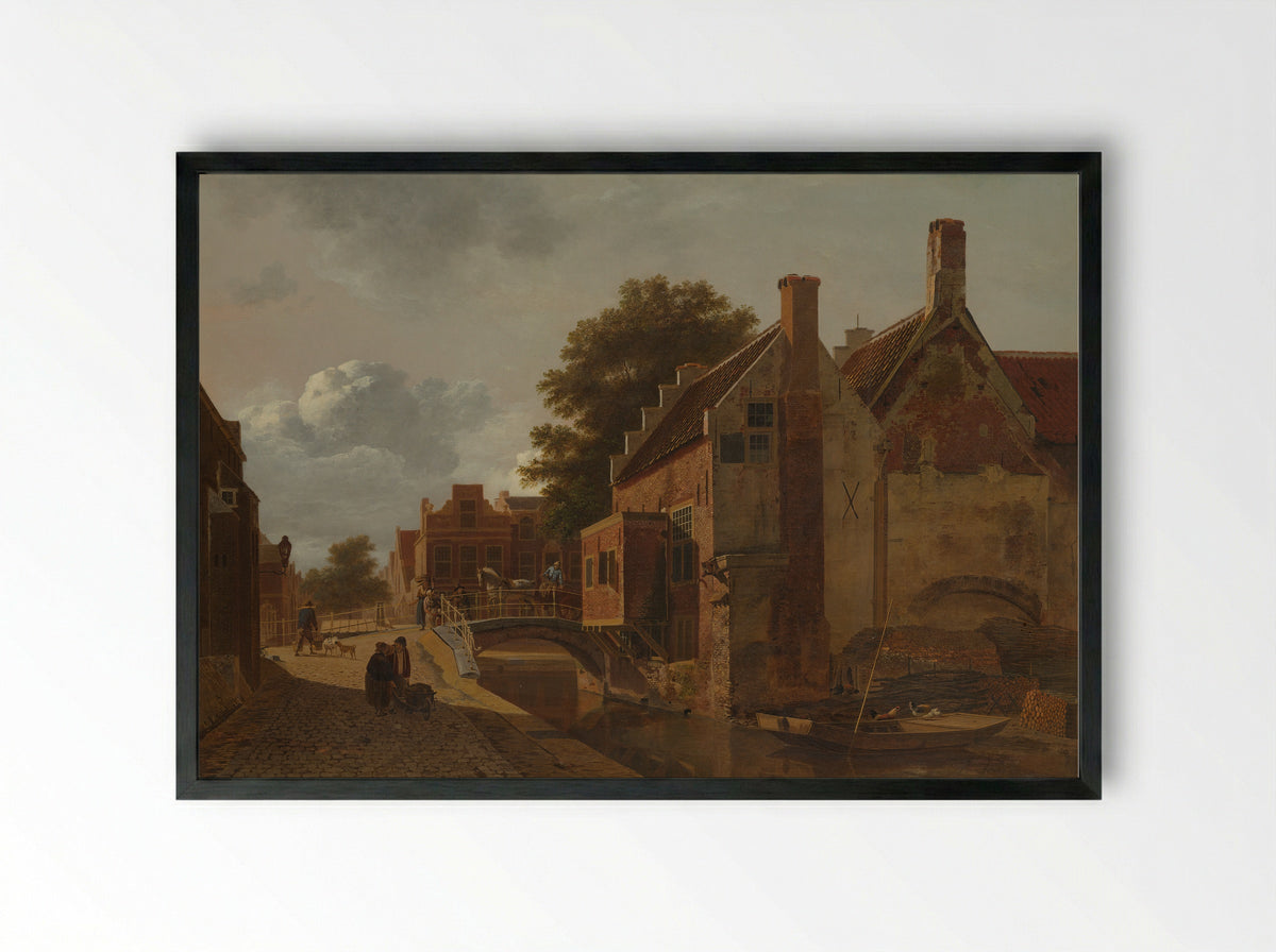 De Kalvermarkt te Den Haag - Jean François Valois - Framed Print Black