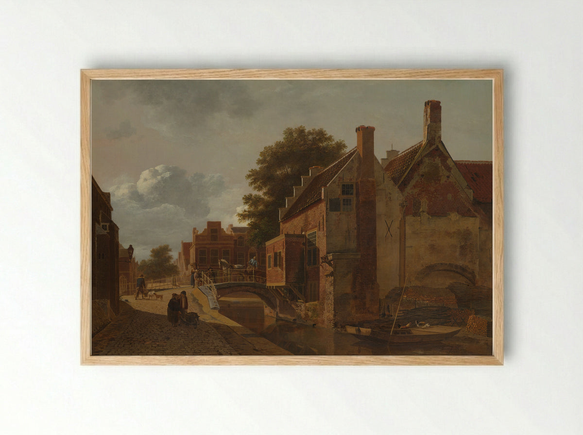 De Kalvermarkt te Den Haag - Jean François Valois - Framed Print Wood