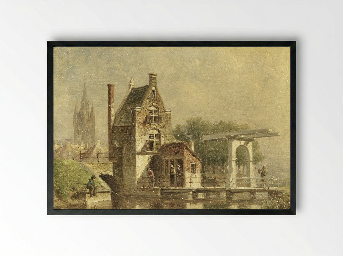De Koepoort te Delft - Petrus Gerardus Vertin - Framed Print Black