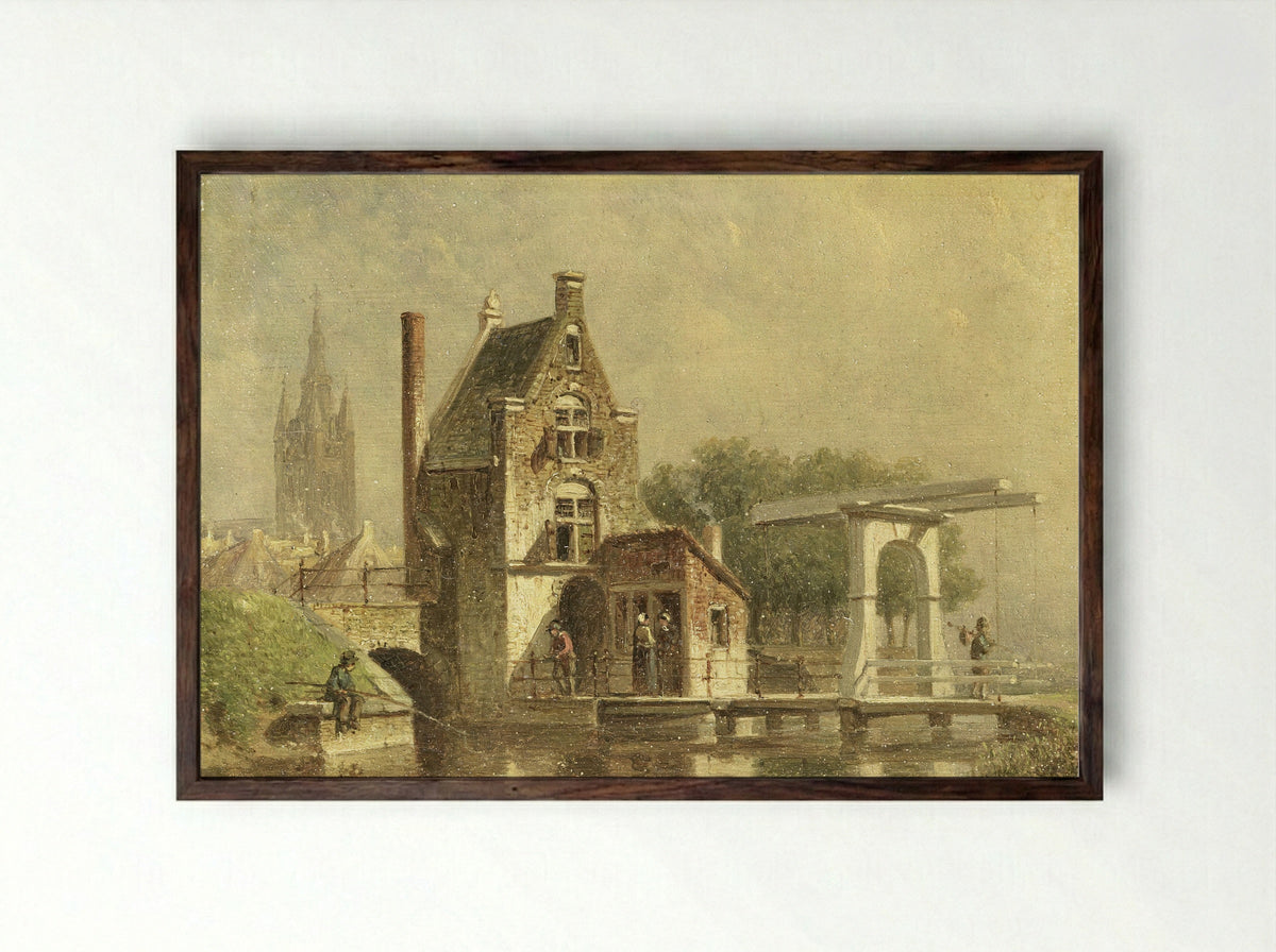 De Koepoort te Delft - Petrus Gerardus Vertin - Framed Print Dark Wood