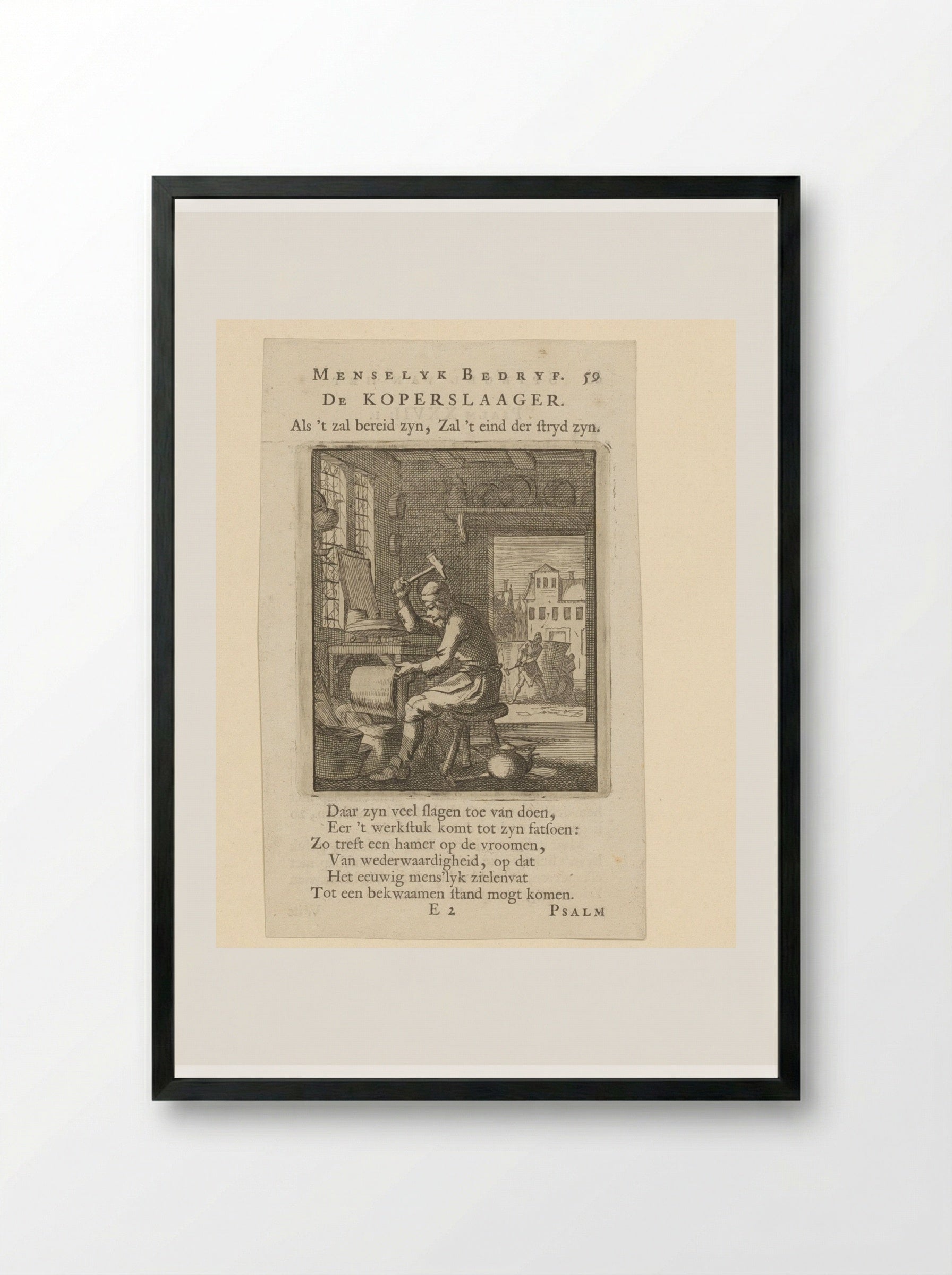 De Koperslager - Cornelis van der Sys - Framed Print Black