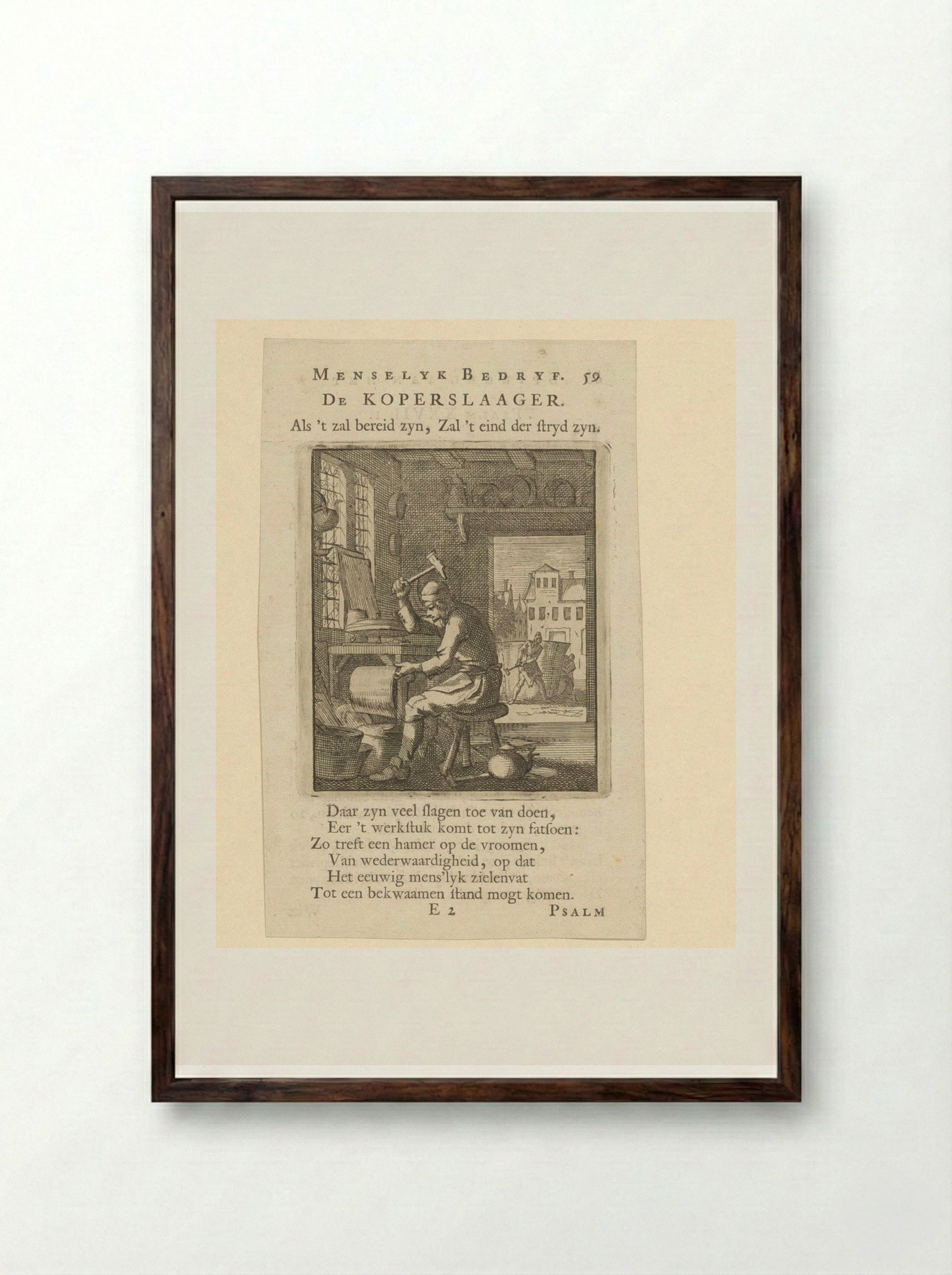 De Koperslager - Cornelis van der Sys - Framed Print Dark Wood