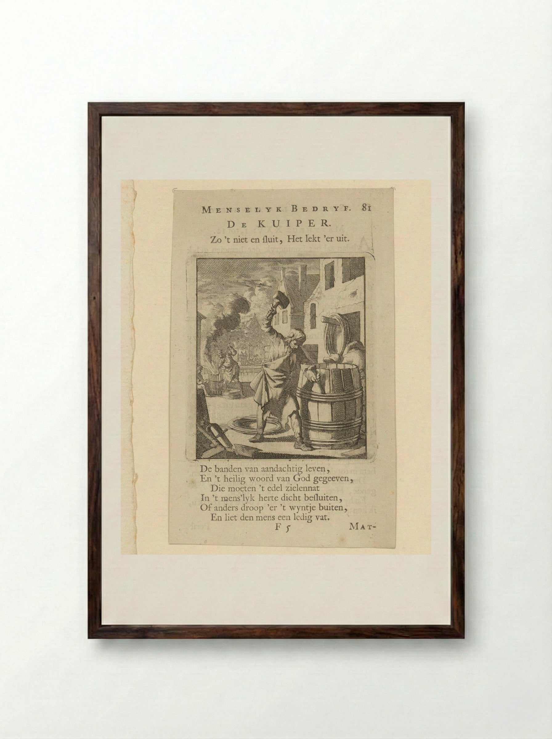 De Kuiper - Cornelis van der Sys - Framed Print Dark Wood
